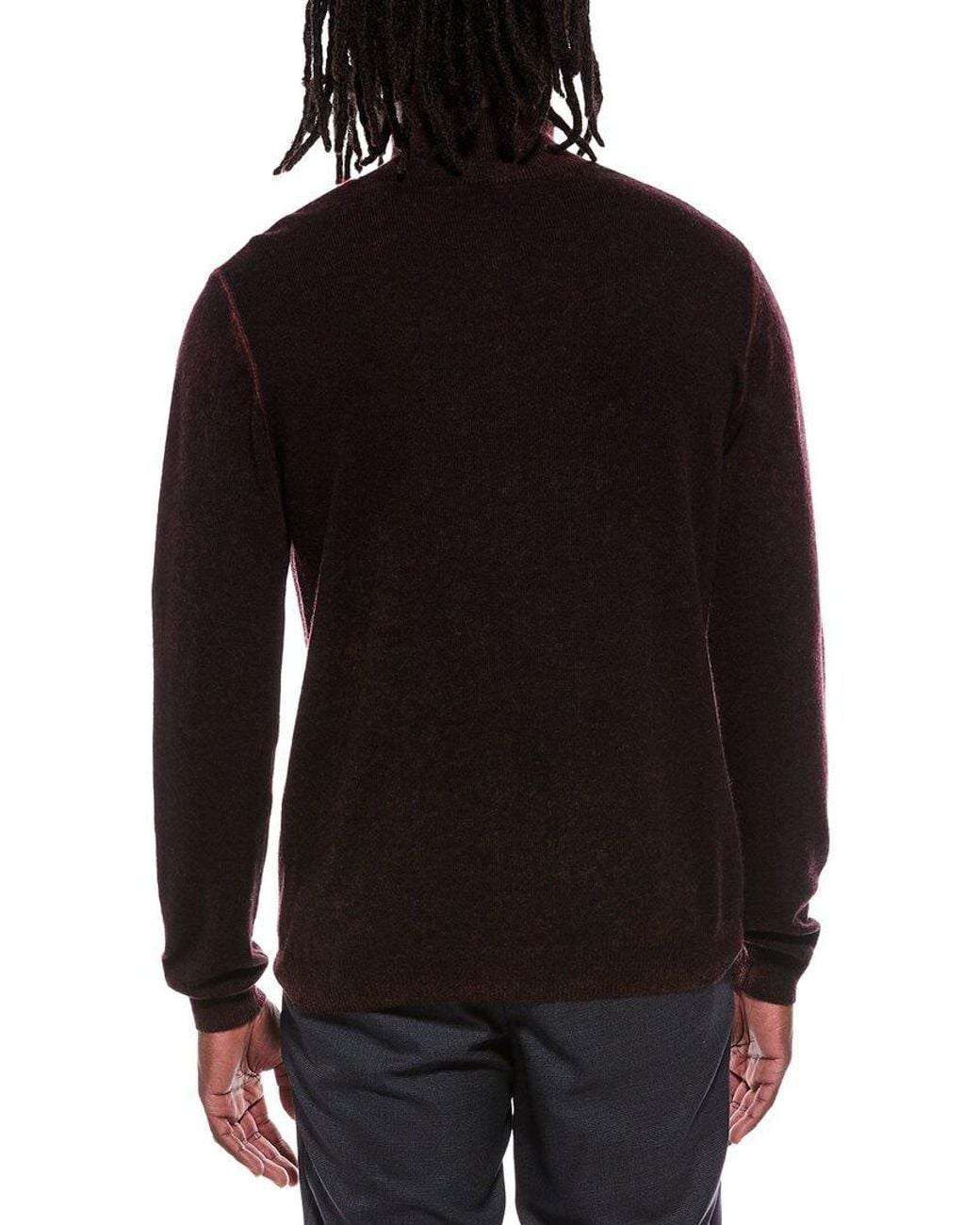 Autumn Cashmere Black Inked 100% Cashmere 1/4-Zip Mock Neck Sweater for men