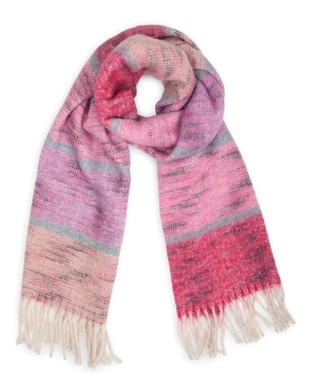 Saachi Red Cozy Oversized Fringe Scarf