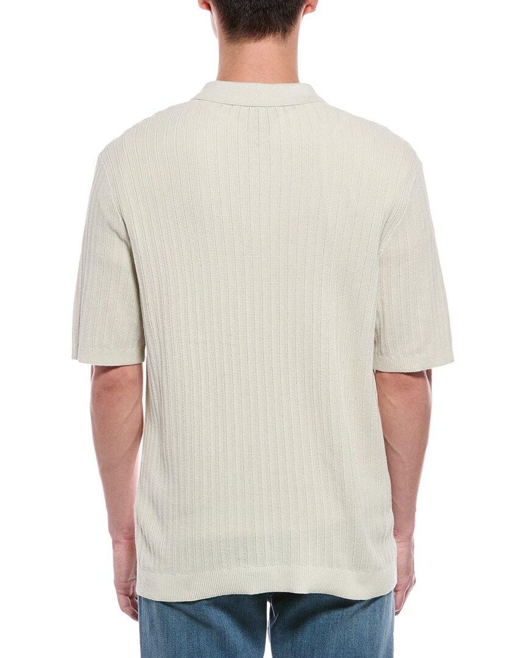 Rag & Bone Gray Lewis 1/4-Zip Polo Shirt for men