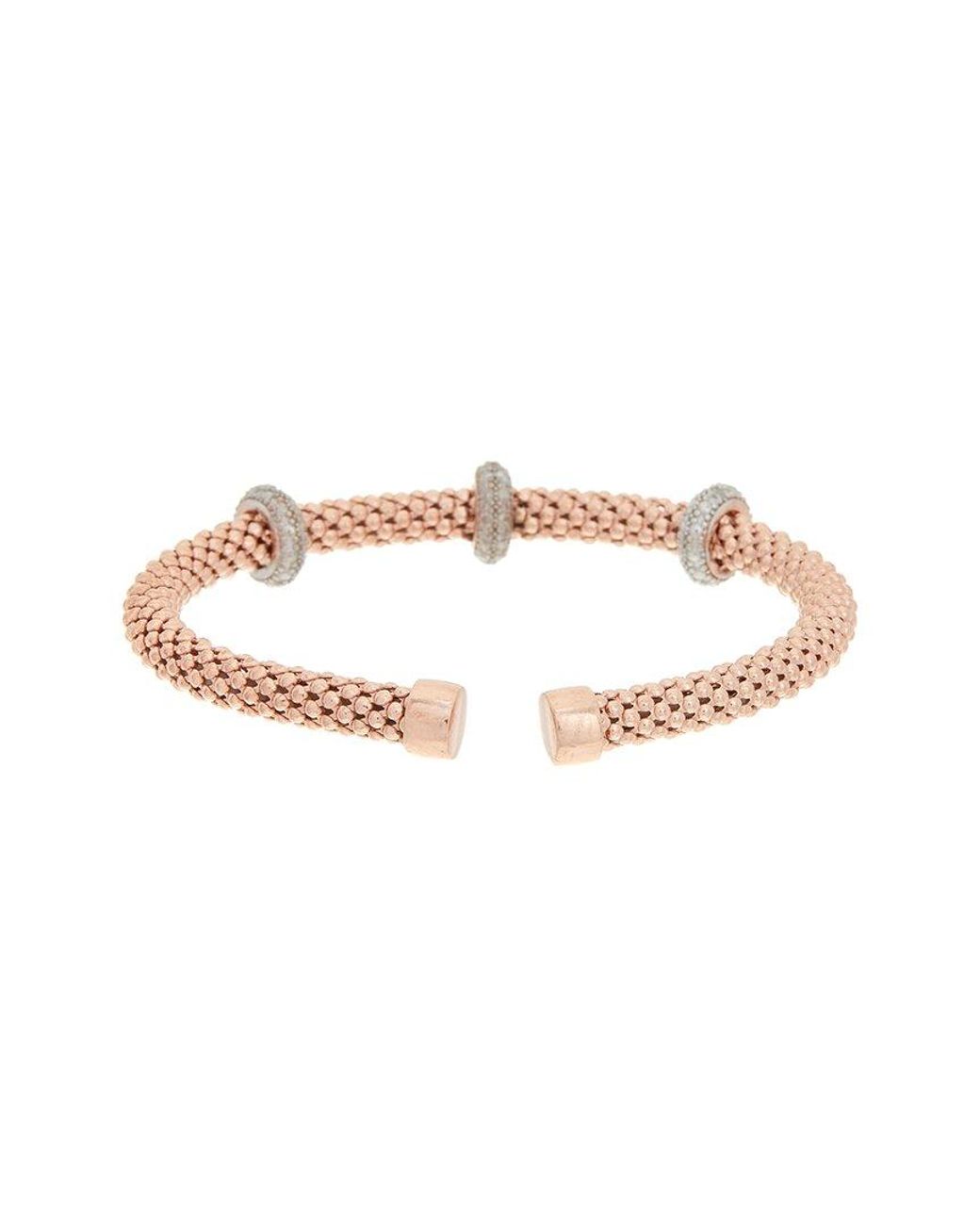 Meshmerise White 18K Over 0.25 Ct. Tw. Diamond Bangle Bracelet