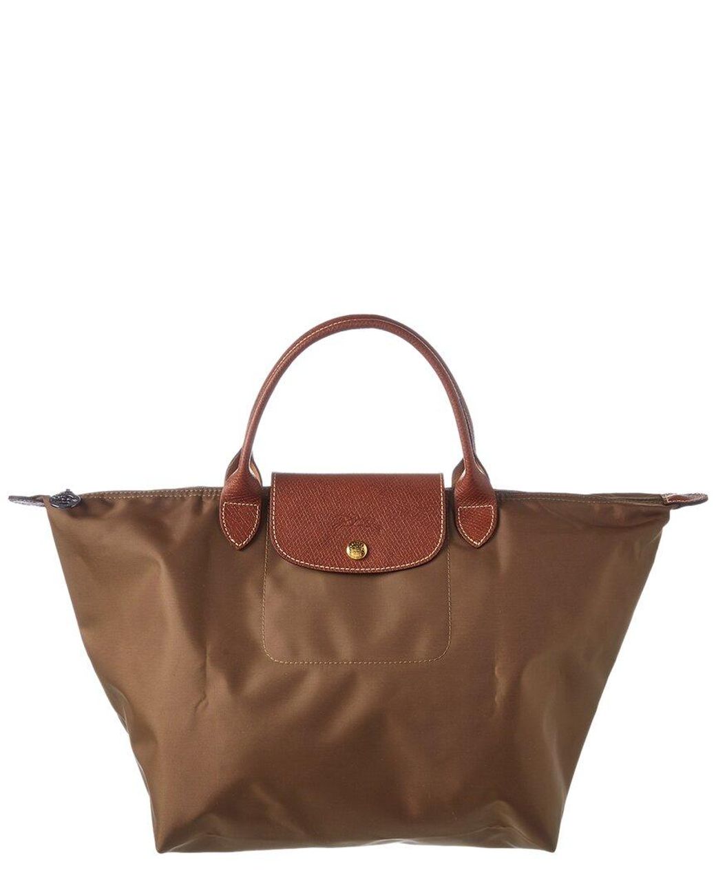 Longchamp Le Pliage Medium Nylon Short Handle Tote in Brown Lyst Canada