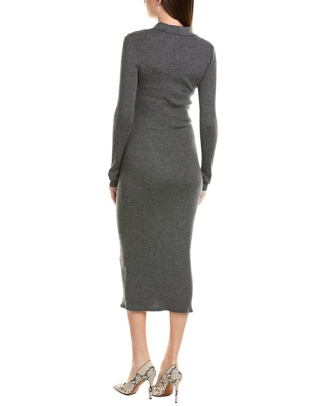 Brunello Cucinelli Gray Abiti Wool & Cashmere-Blend Sweaterdress
