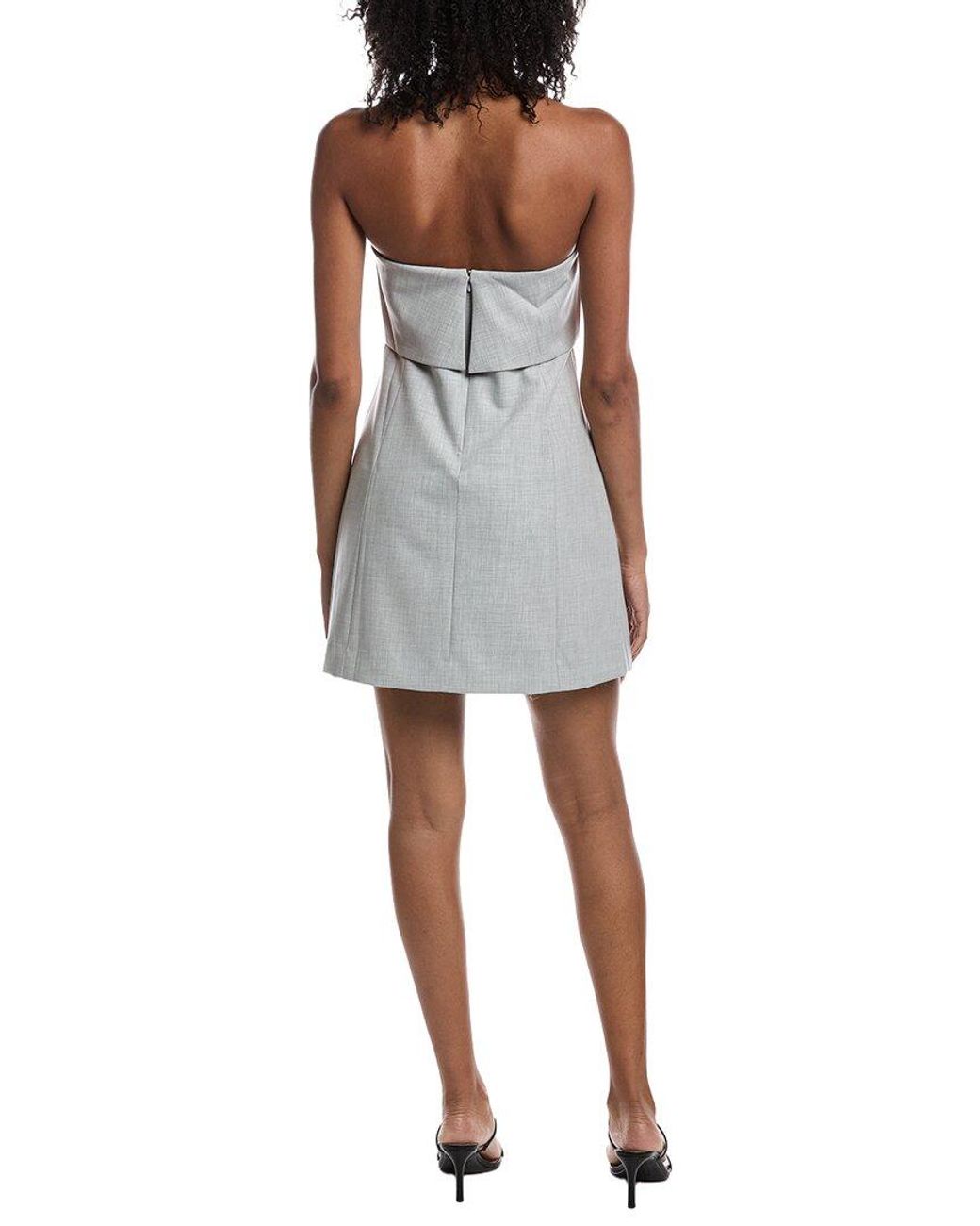 REMAIN STUDIO Gray Strapless Suiting Mini Dress