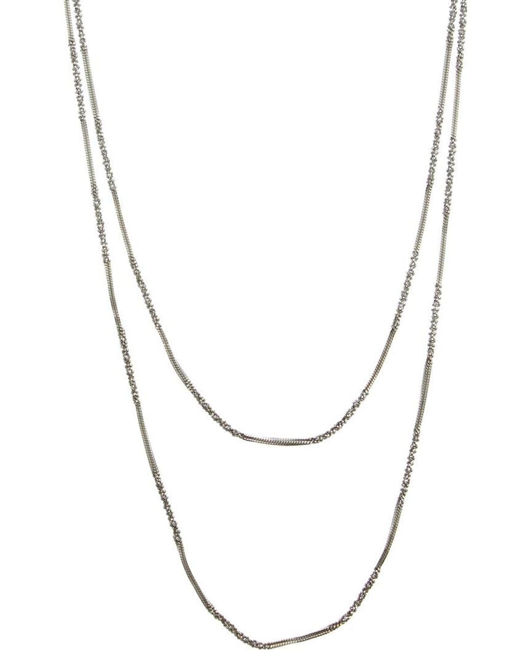 Italian Gold Over Silver Metallic 18K Plated Multi Strand Necklace