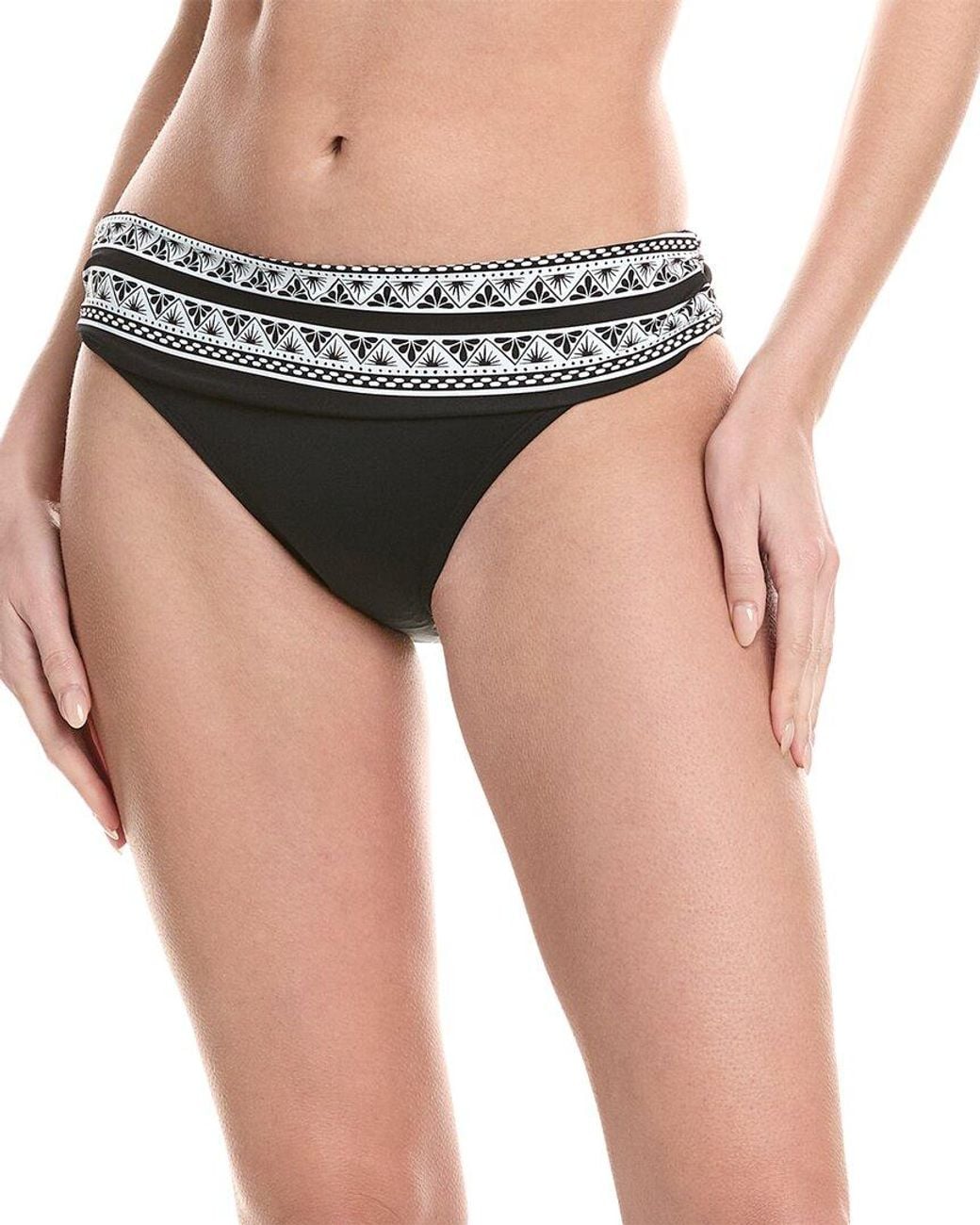 La Blanca Black Banded Front Bikini Bottom