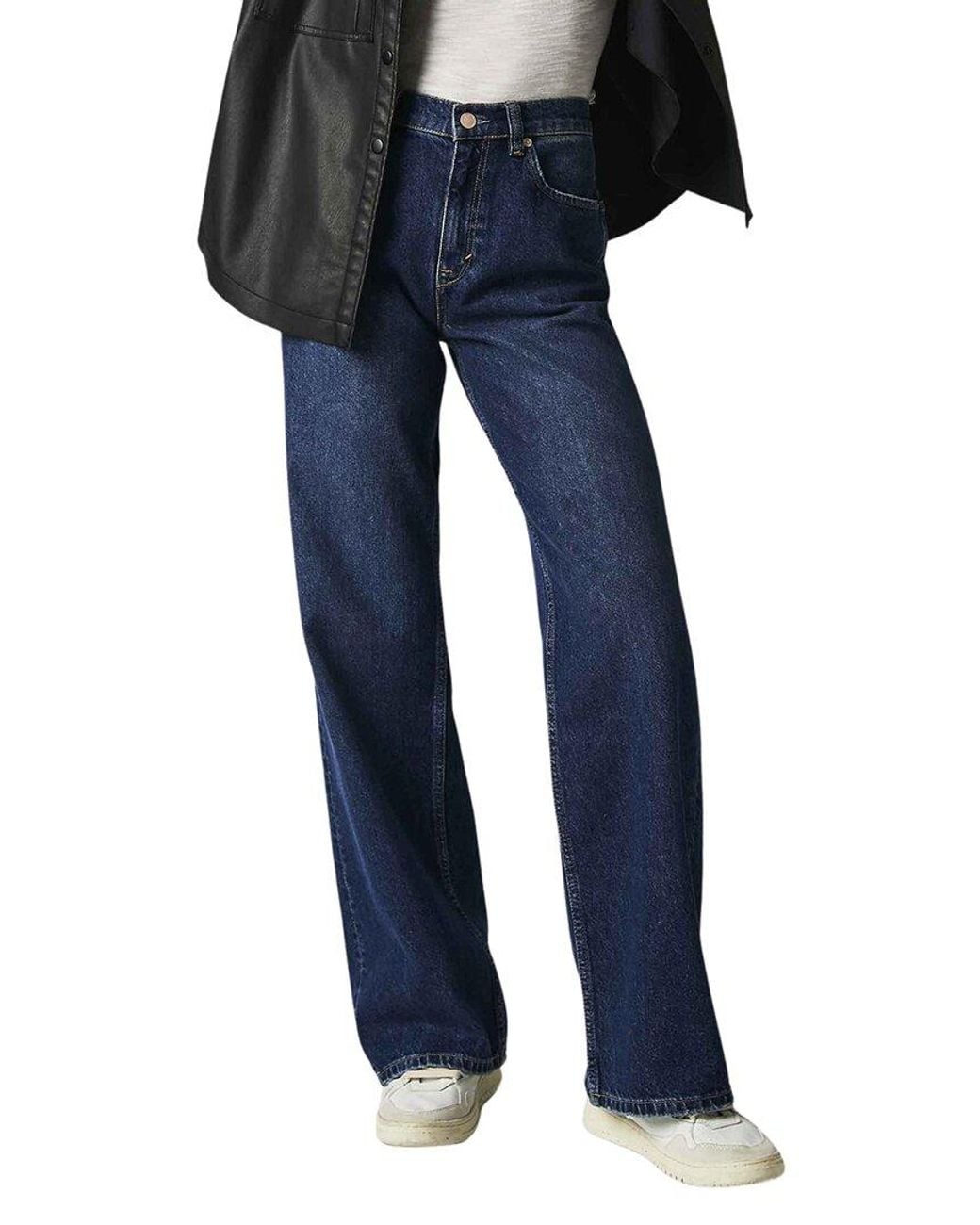 Free People Blue Tinsley Baggy High Rise Boyfriend Jean