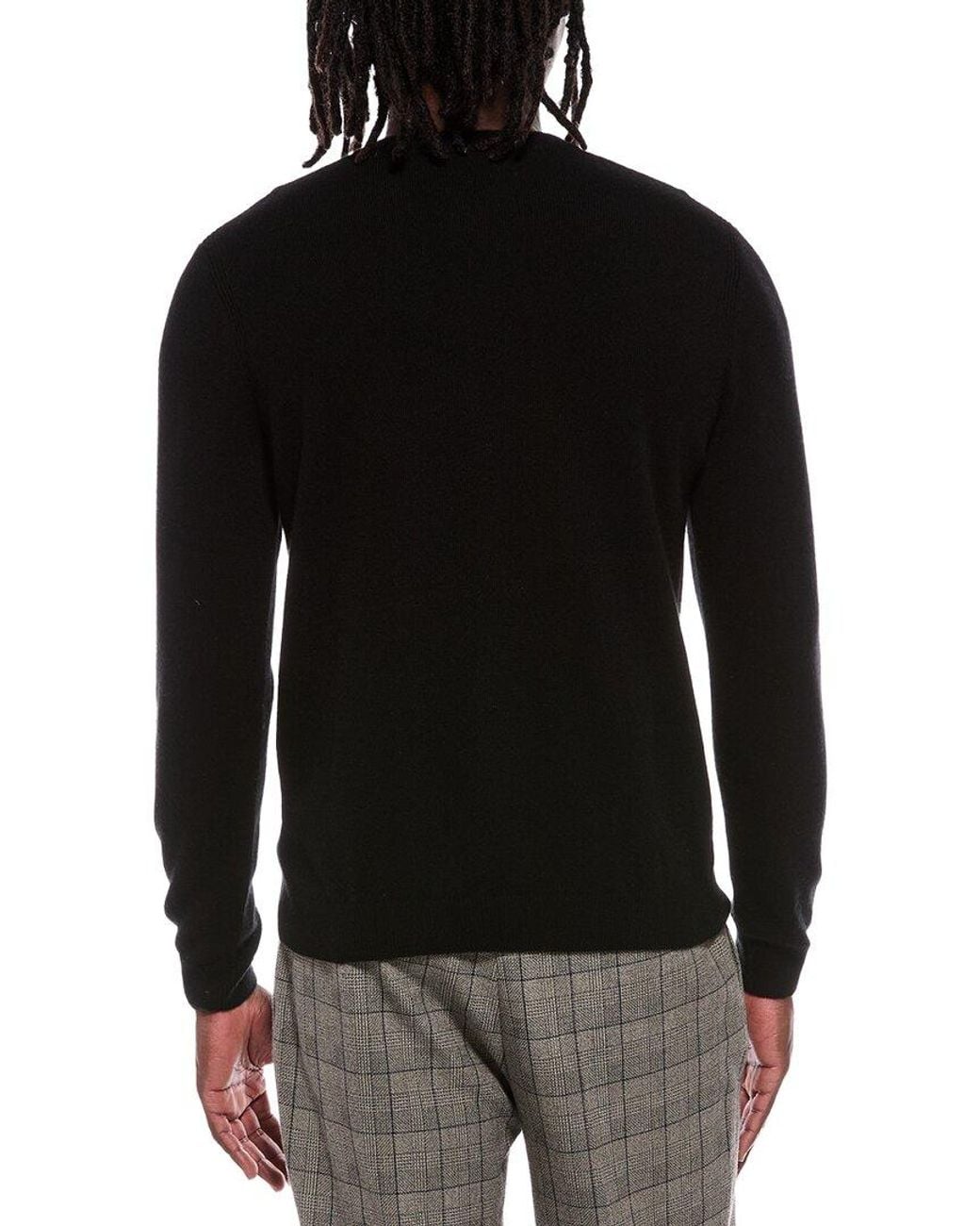 Autumn Cashmere Black 100% Cashmere Henley Sweater for men