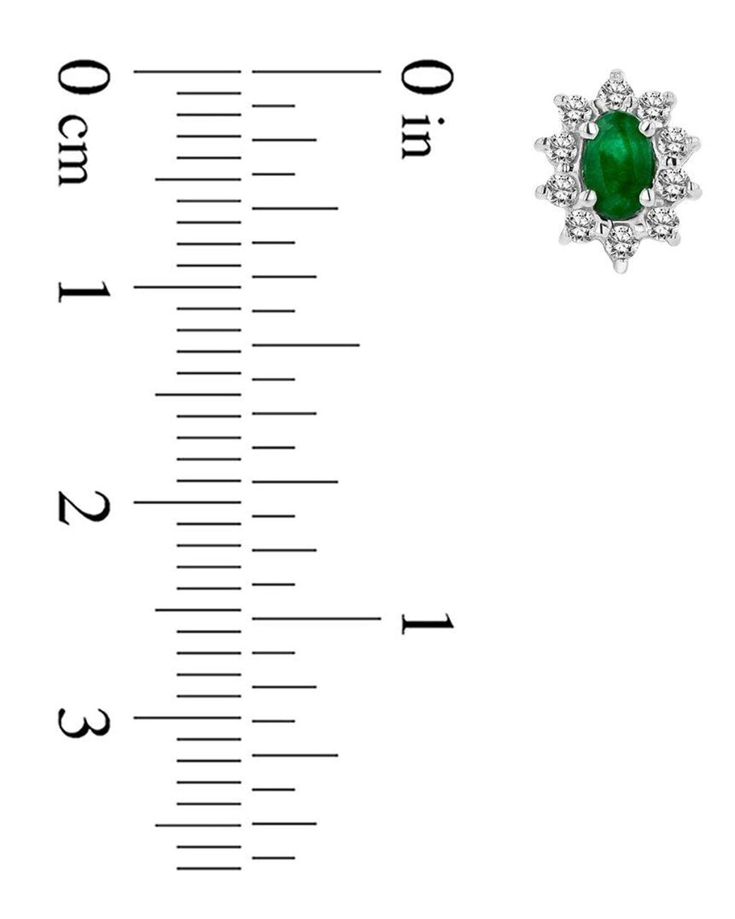LEVARON Green 14K 0.70 Ct. Tw. Diamond & Emerald Earrings