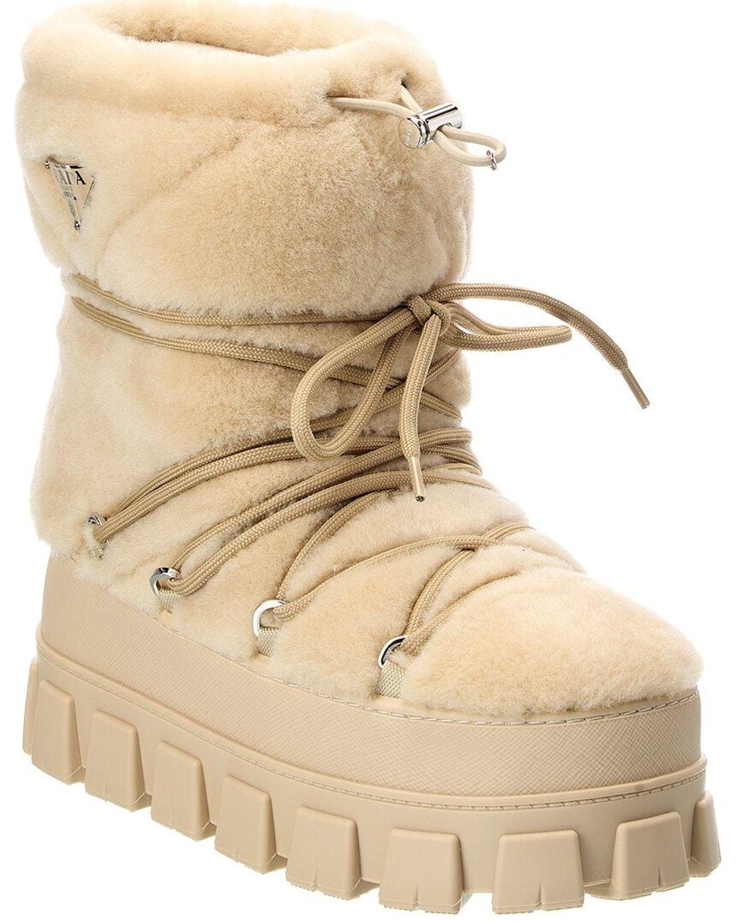 Prada Natural Shearling Boot