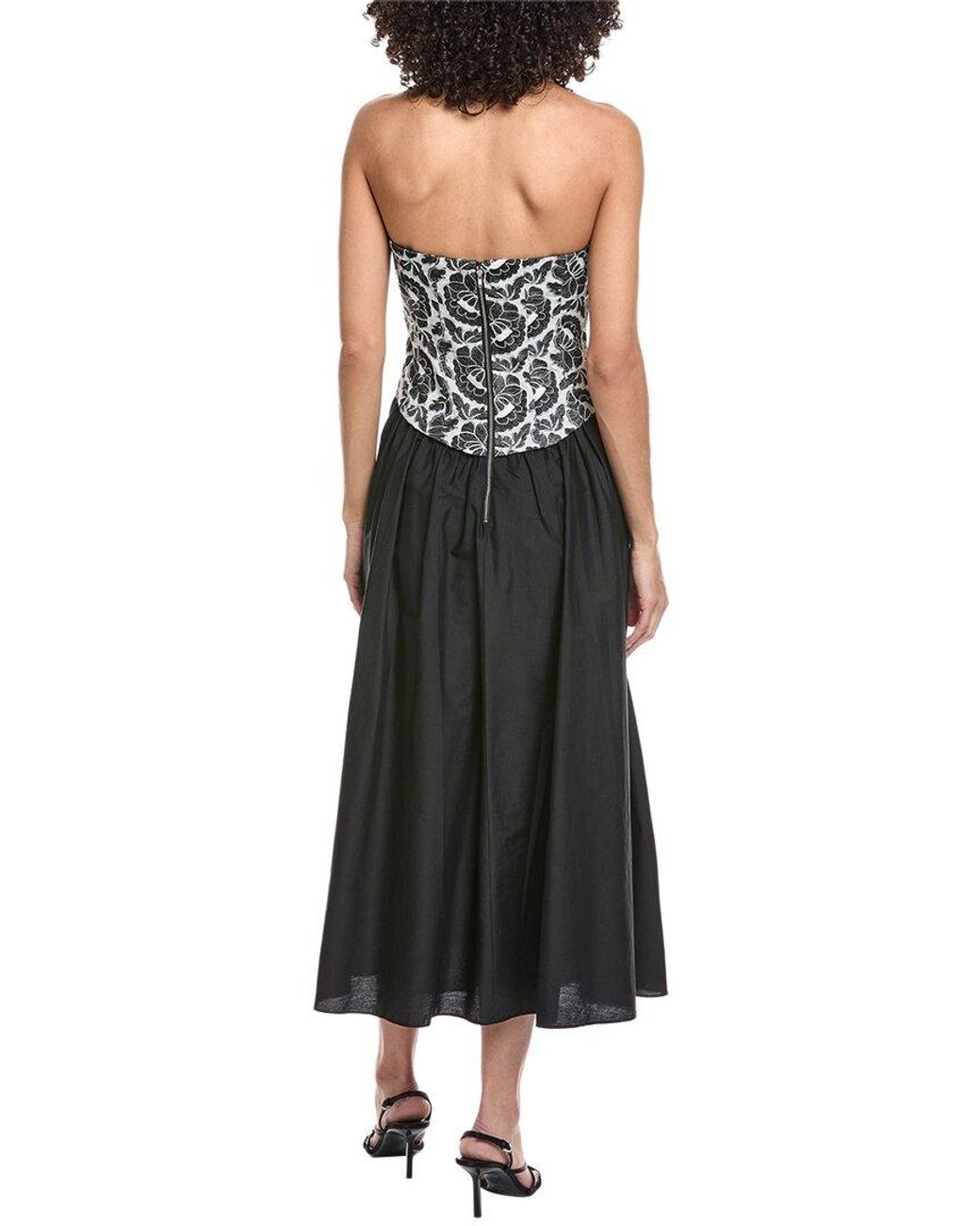 Toccin Black Melody Corset Midi Dress