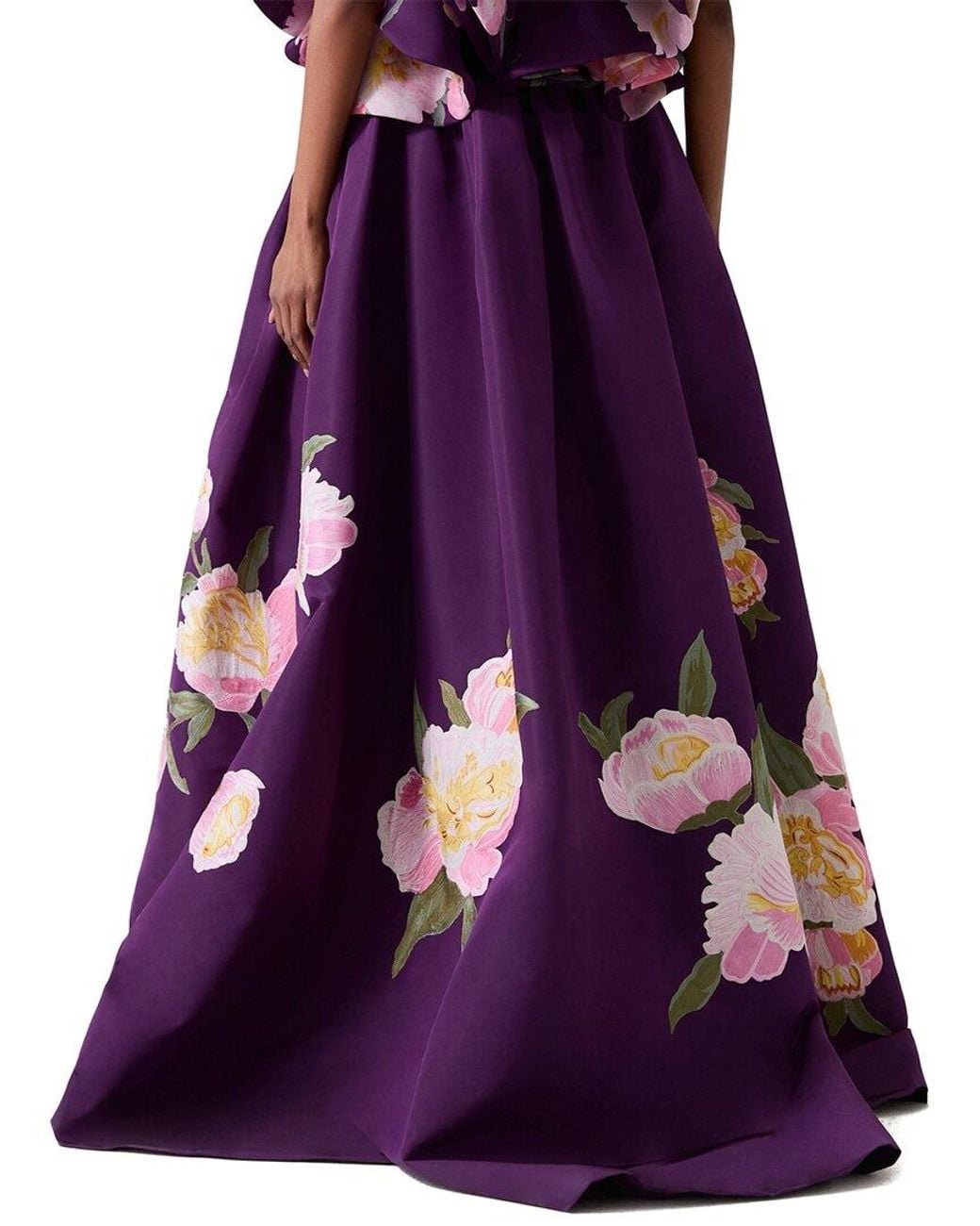 Carolina Herrera Purple Embellished Silk Ball Skirt