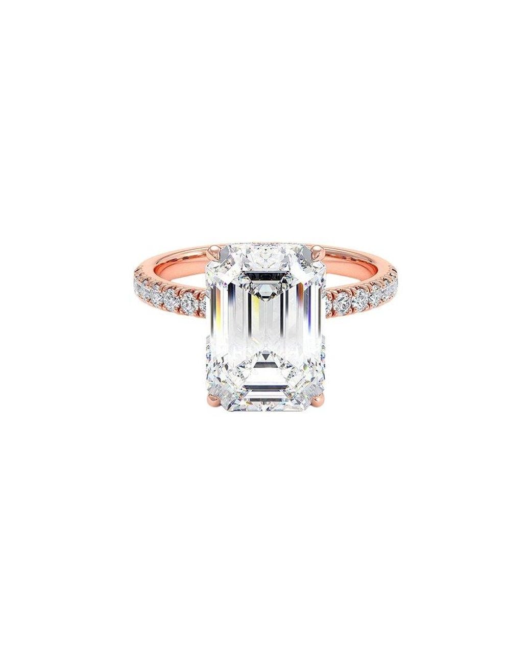 Lab Grown Diamonds White 14K Rose 4.05 Ct. Tw. Lab-Grown Diamond Ring