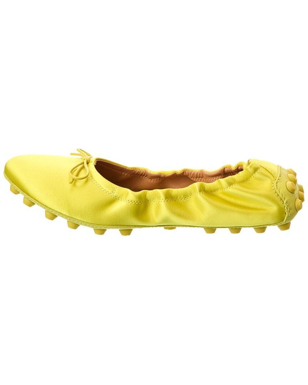Tod's Yellow Satin Flat