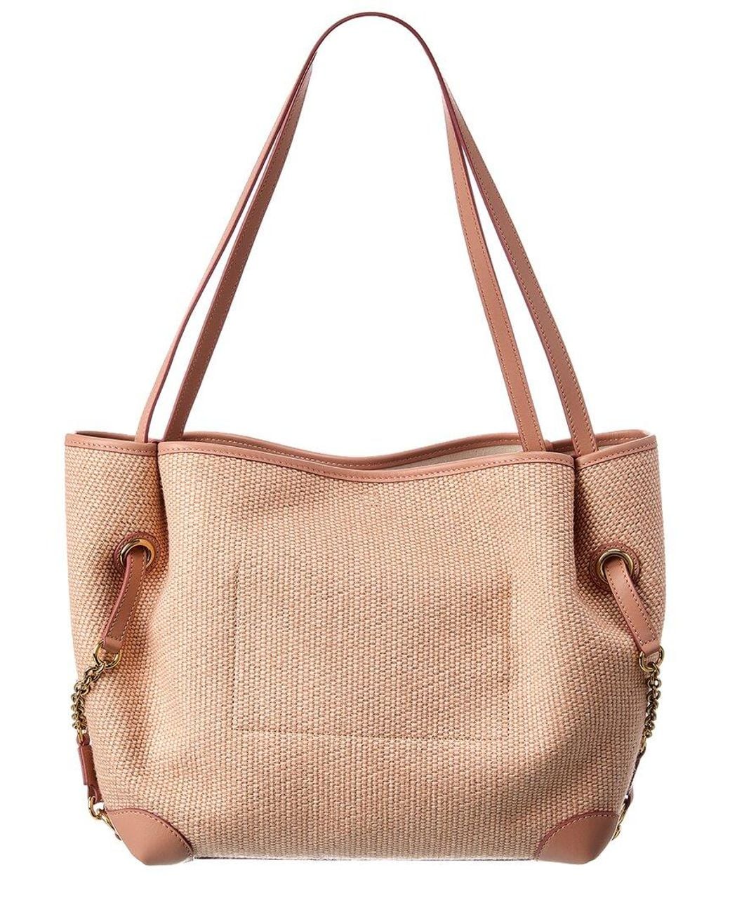 Chloé Brown Clover Double Carry Leather-Trim Tote