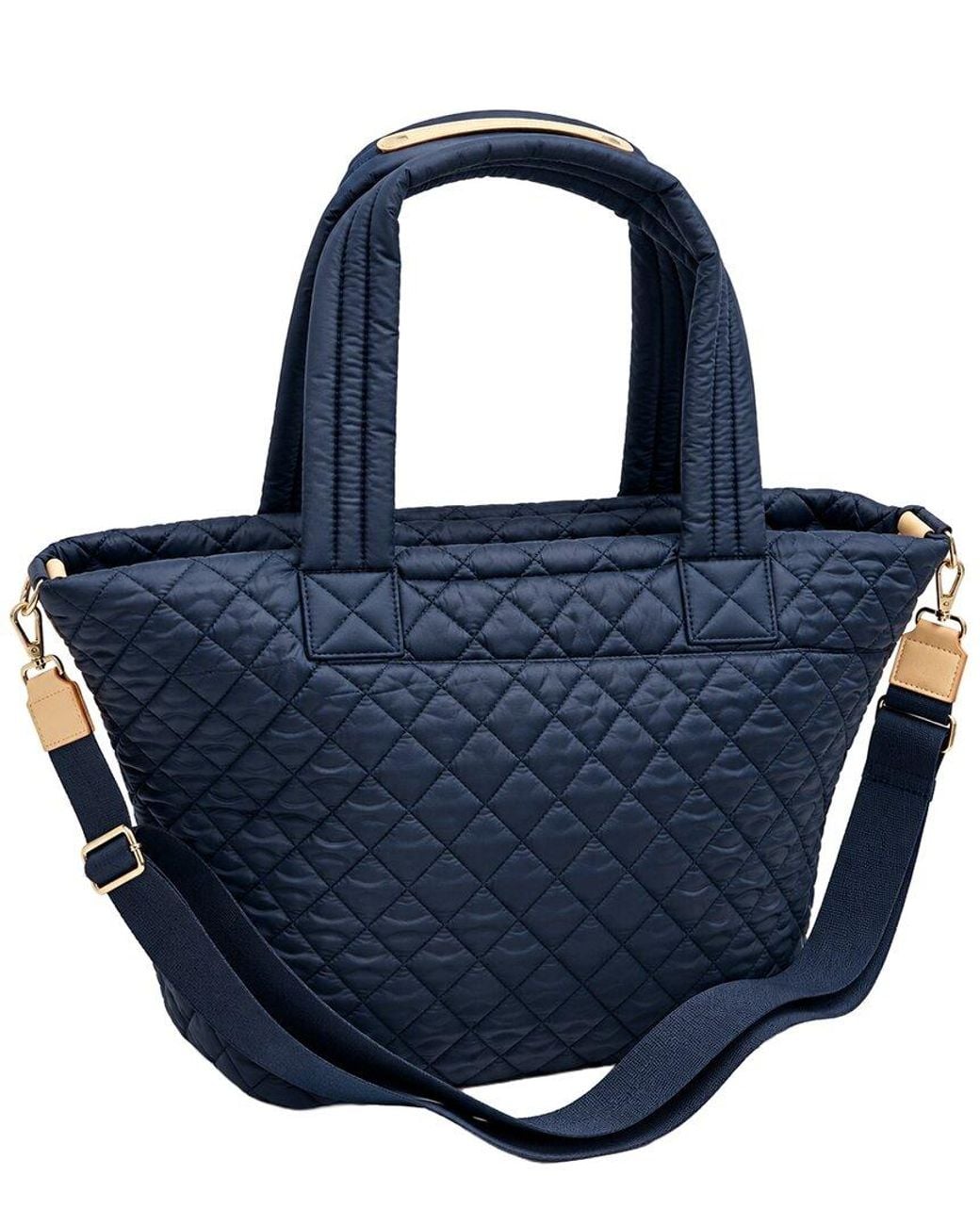 MZ Wallace Blue Medium Metro Nylon & Leather Tote Deluxe