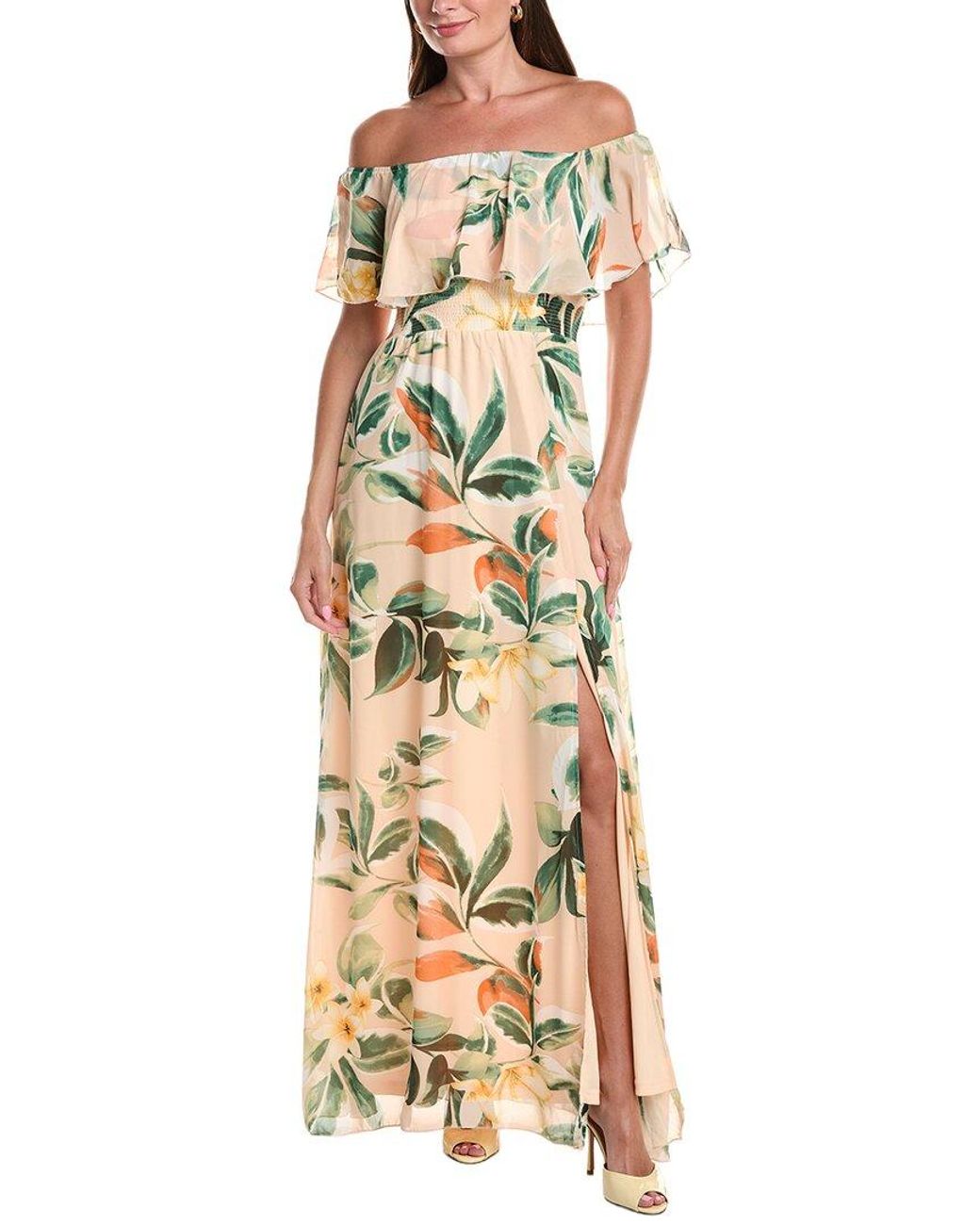 Marion Metallic Floral Maxi Dress