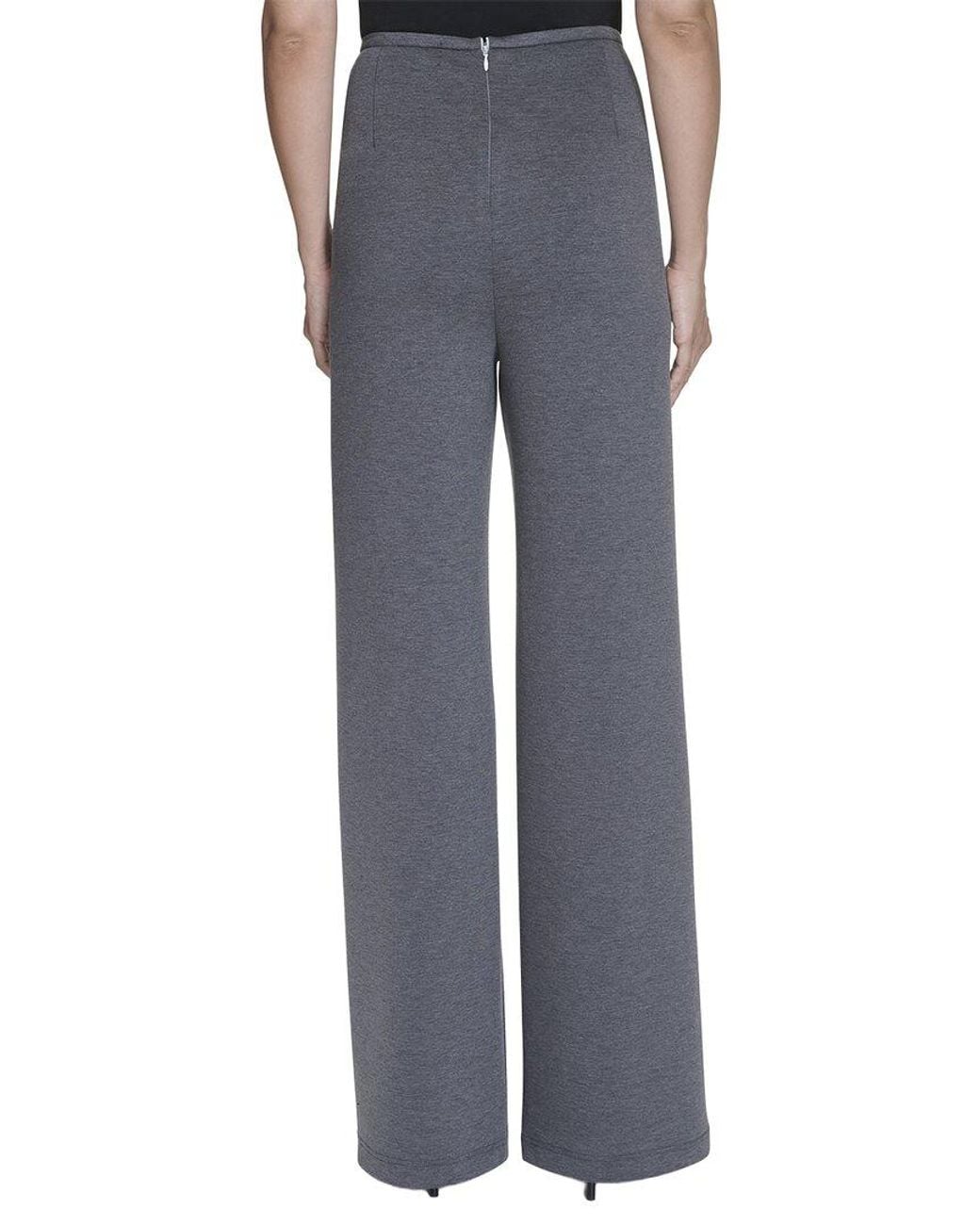 Halston Heritage Gray Wide Leg Mélange Pant