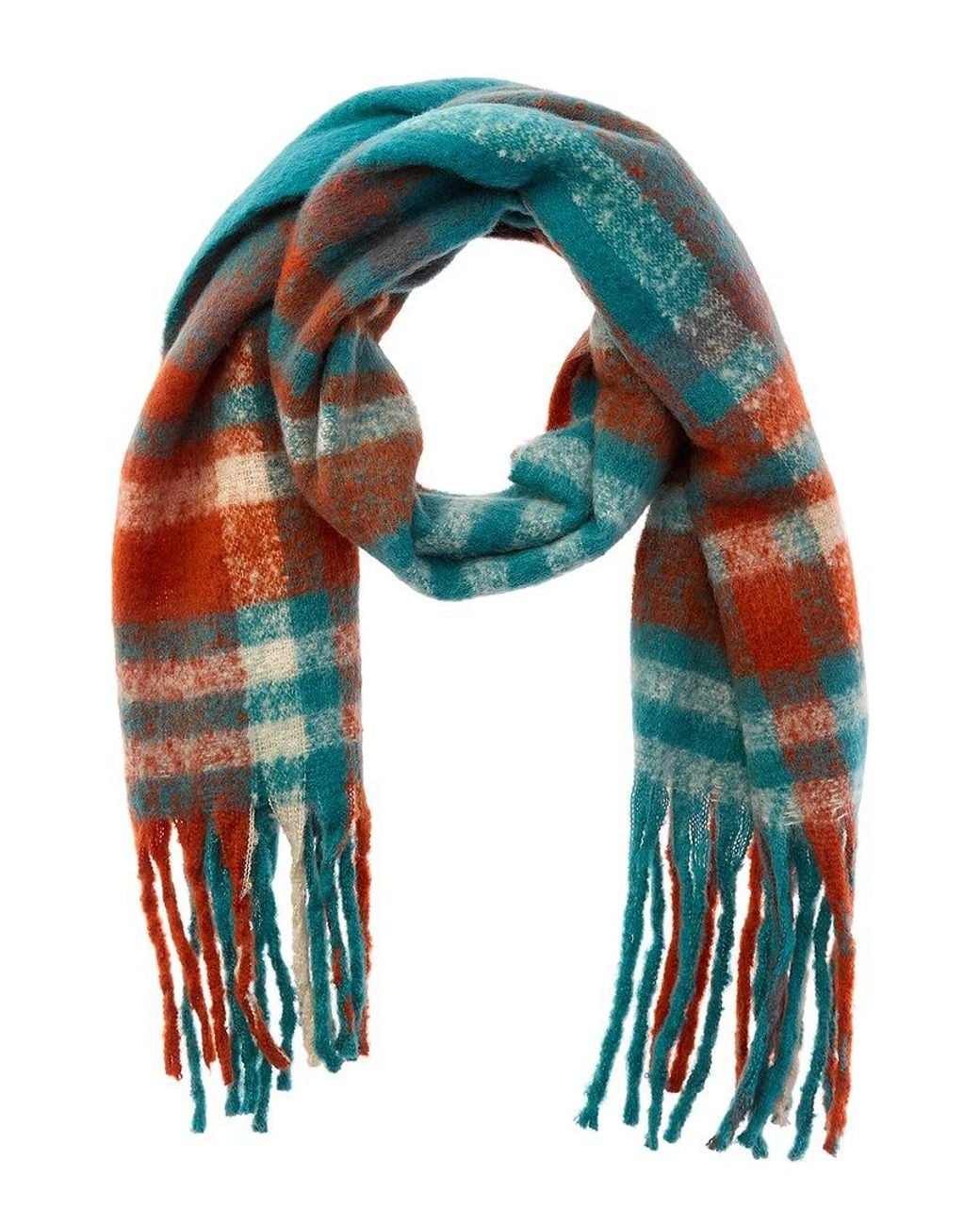 La Fiorentina Blue Plush Fringe Scarf
