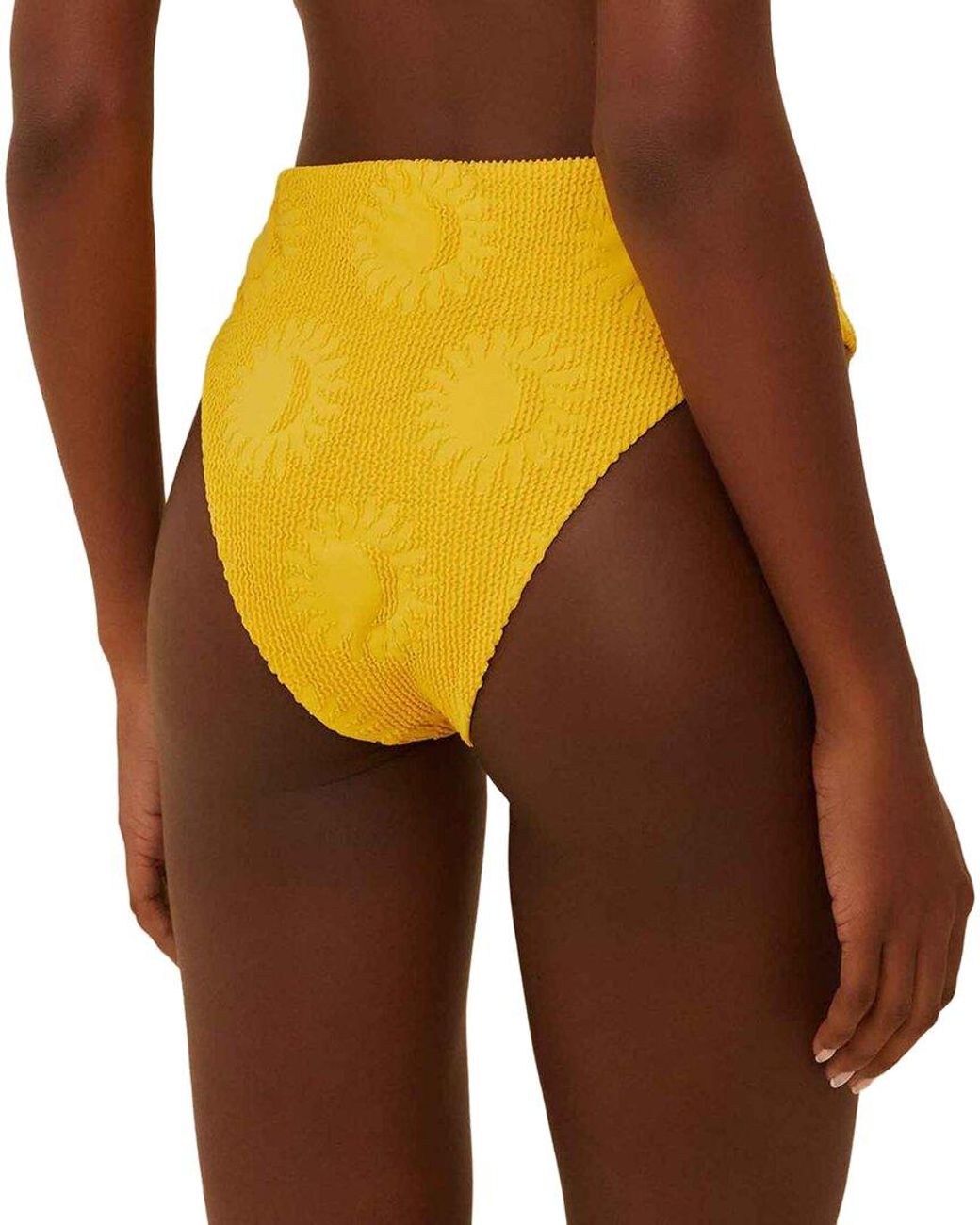 Farm Rio Yellow Sunny Moon High Waist Bikini Bottom