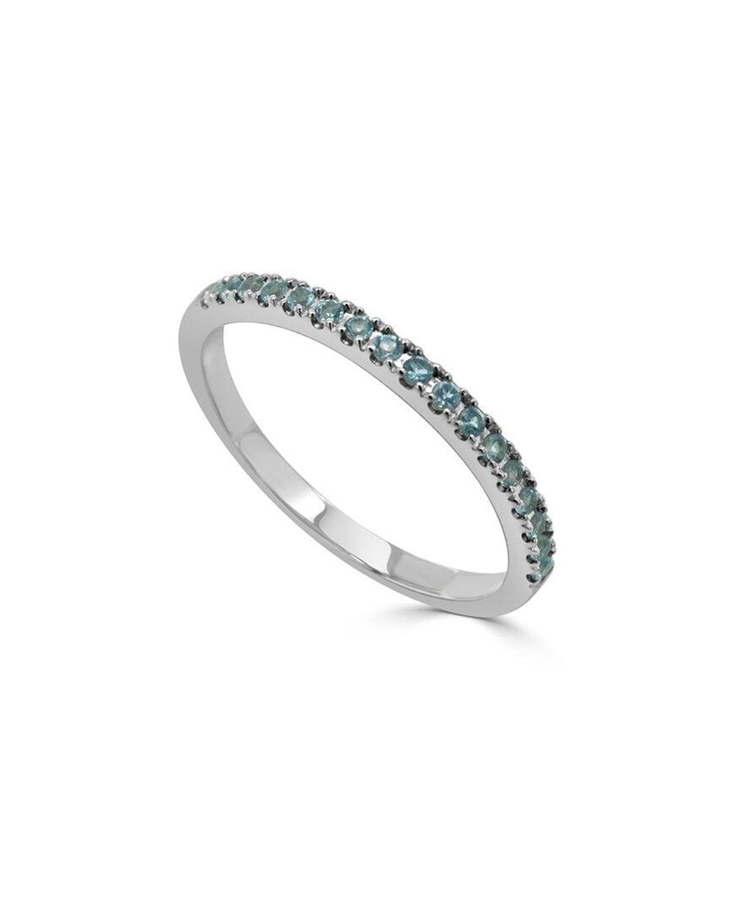 Sabrina Designs Metallic 14k 0.17 Ct. Tw. Aquamarine Stackable Half-eternity Birthstone Ring