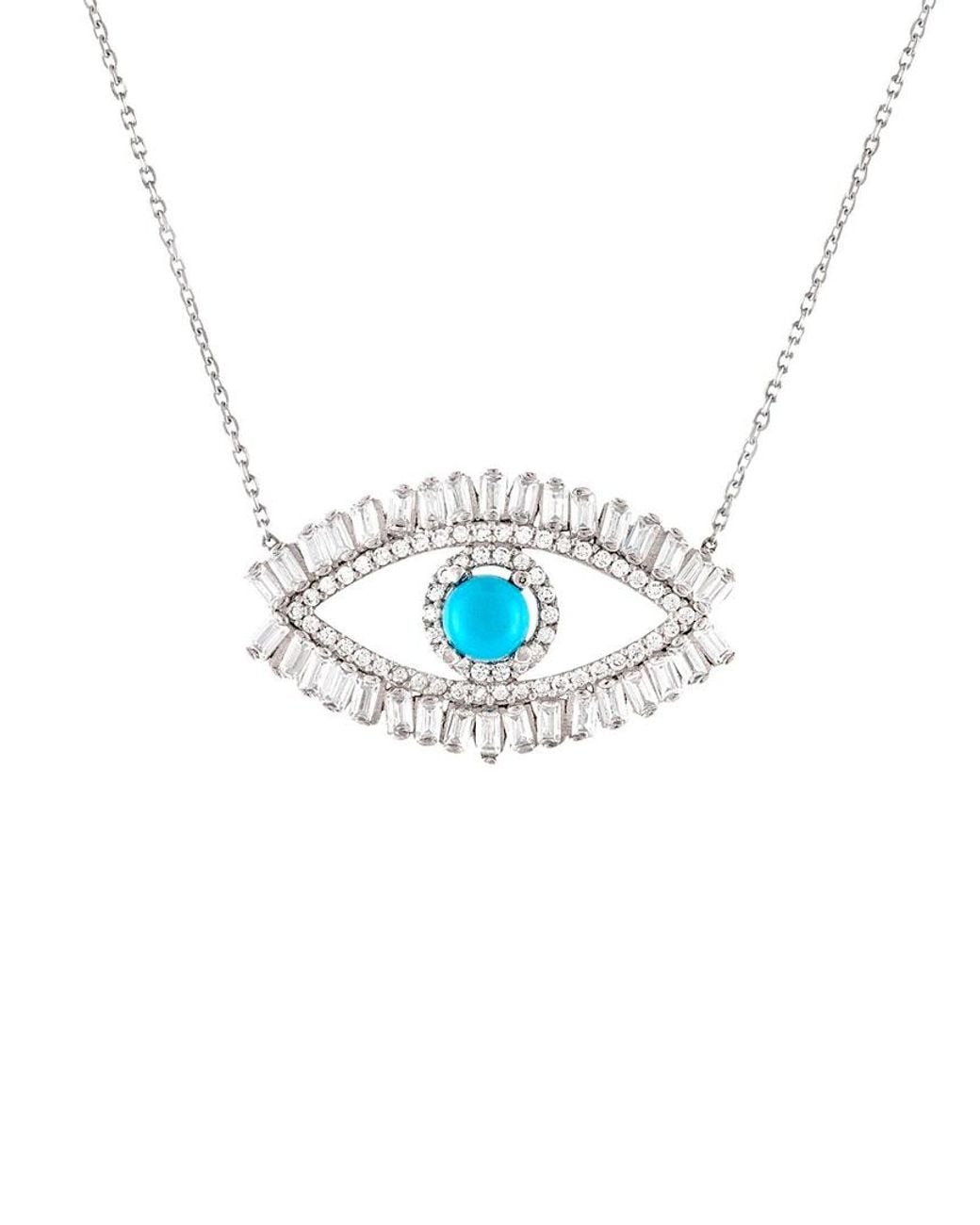Sphera Milano Metallic 14K Over Cz Asa Evil Eye Necklace