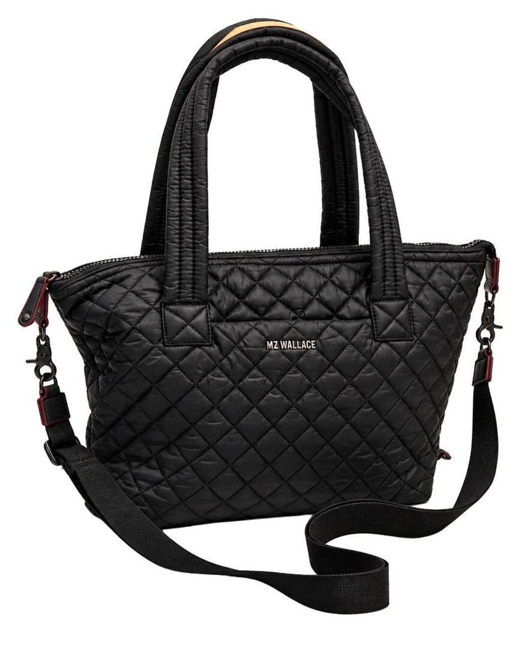 MZ Wallace Black Small Sutton Deluxe Nylon & Leather Shoulder Bag