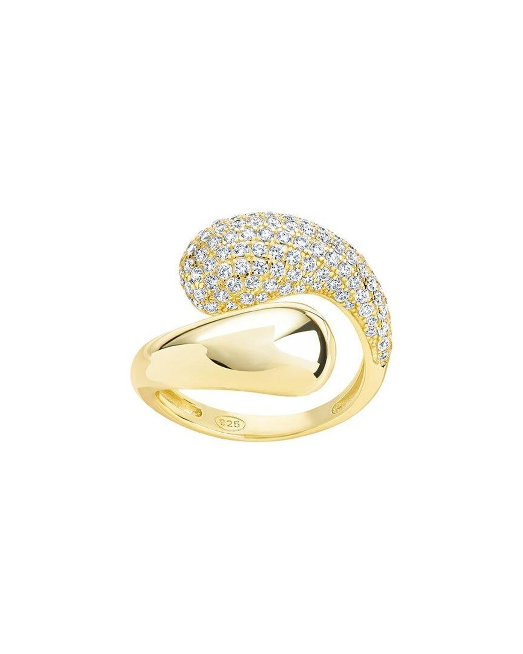 Sterling Forever Metallic 14K Cz Cecilia Open Ring