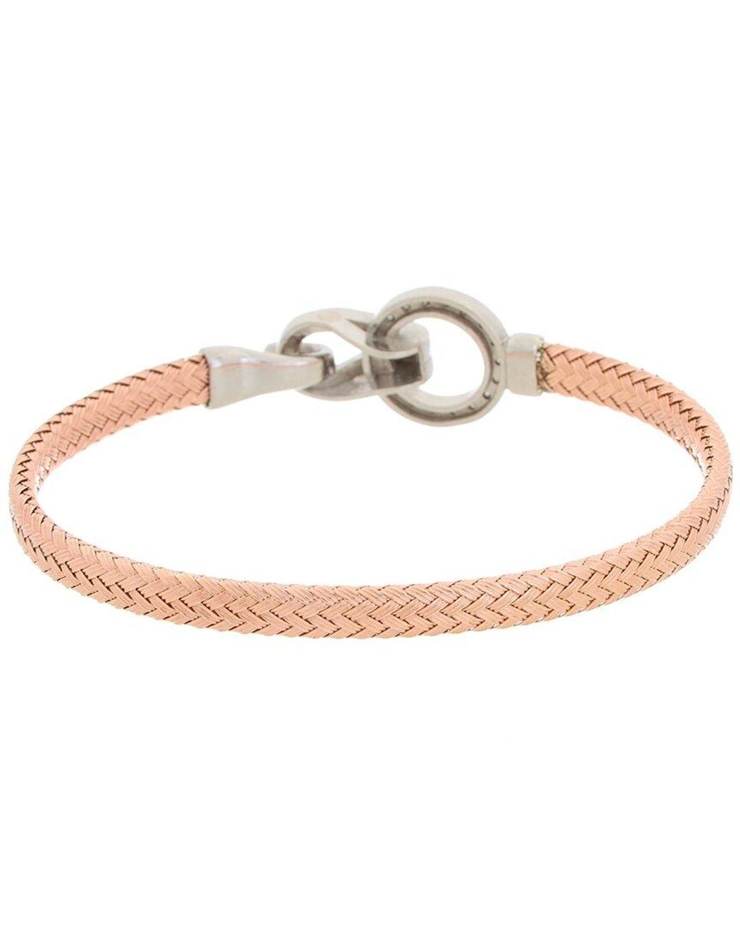 Meshmerise White 18k Rose Gold Vermeil 0.15 Ct. Tw. Diamond Mesh Bangle