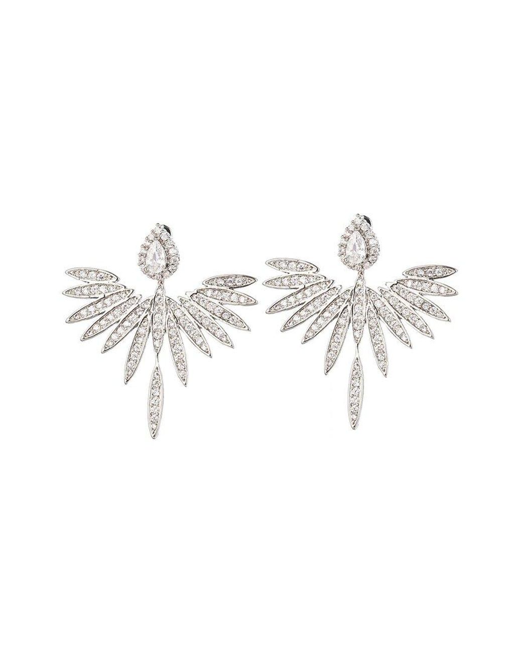 Eye Candy LA White Cz Mini Angel Wing Earrings