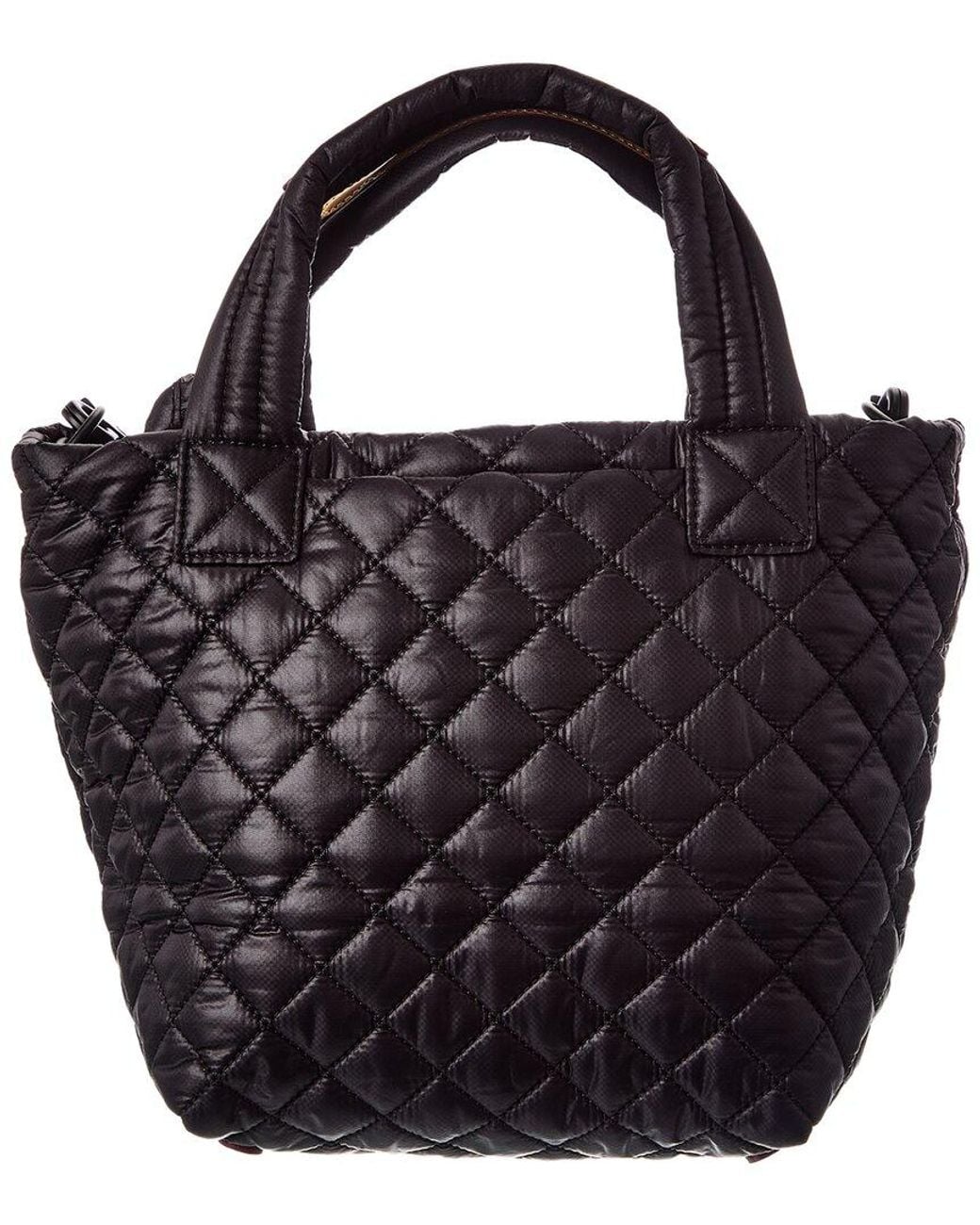 MZ Wallace Black Mini Metro Nylon & Leather Tote Deluxe