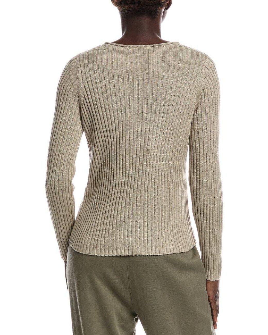 Eileen Fisher Brown Jewel Neck Sweater