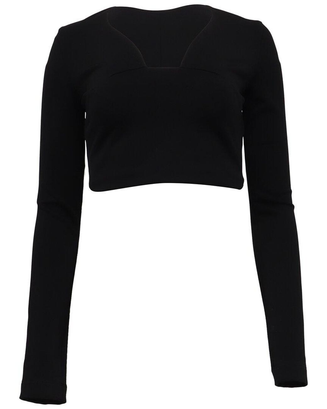 Givenchy Black Long Sleeve Crop Top, Size Fr; 36 (authentic Pre-loved)