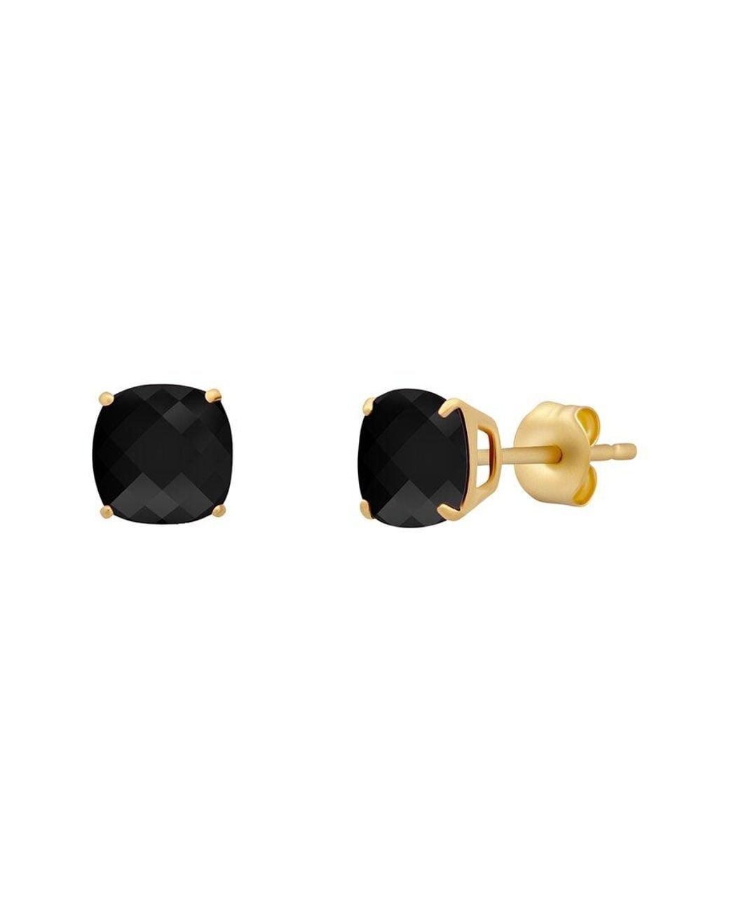 MaxColor Black 14K 1.50 Ct. Tw. Onyx Stud Earrings