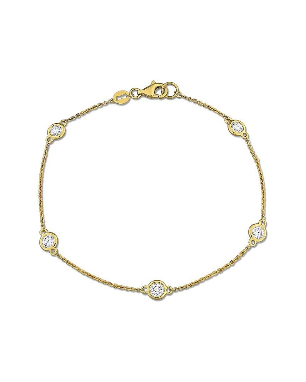 Created Forever Metallic 14K 0.75 Ct. Tw. Lab-Grown Diamond Station Bracelet