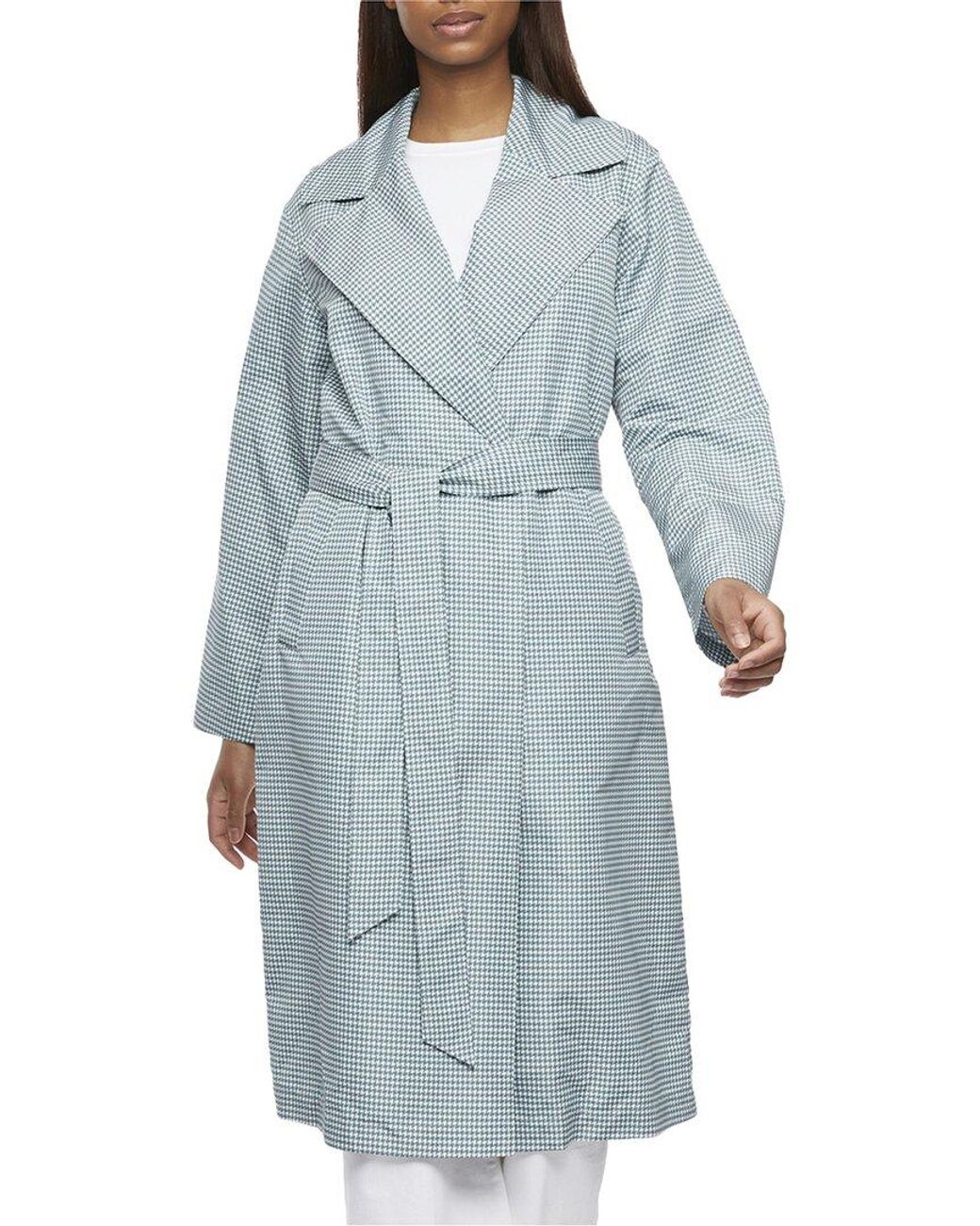 Bernardo Belted Rain Trench Coat in Blue | Lyst