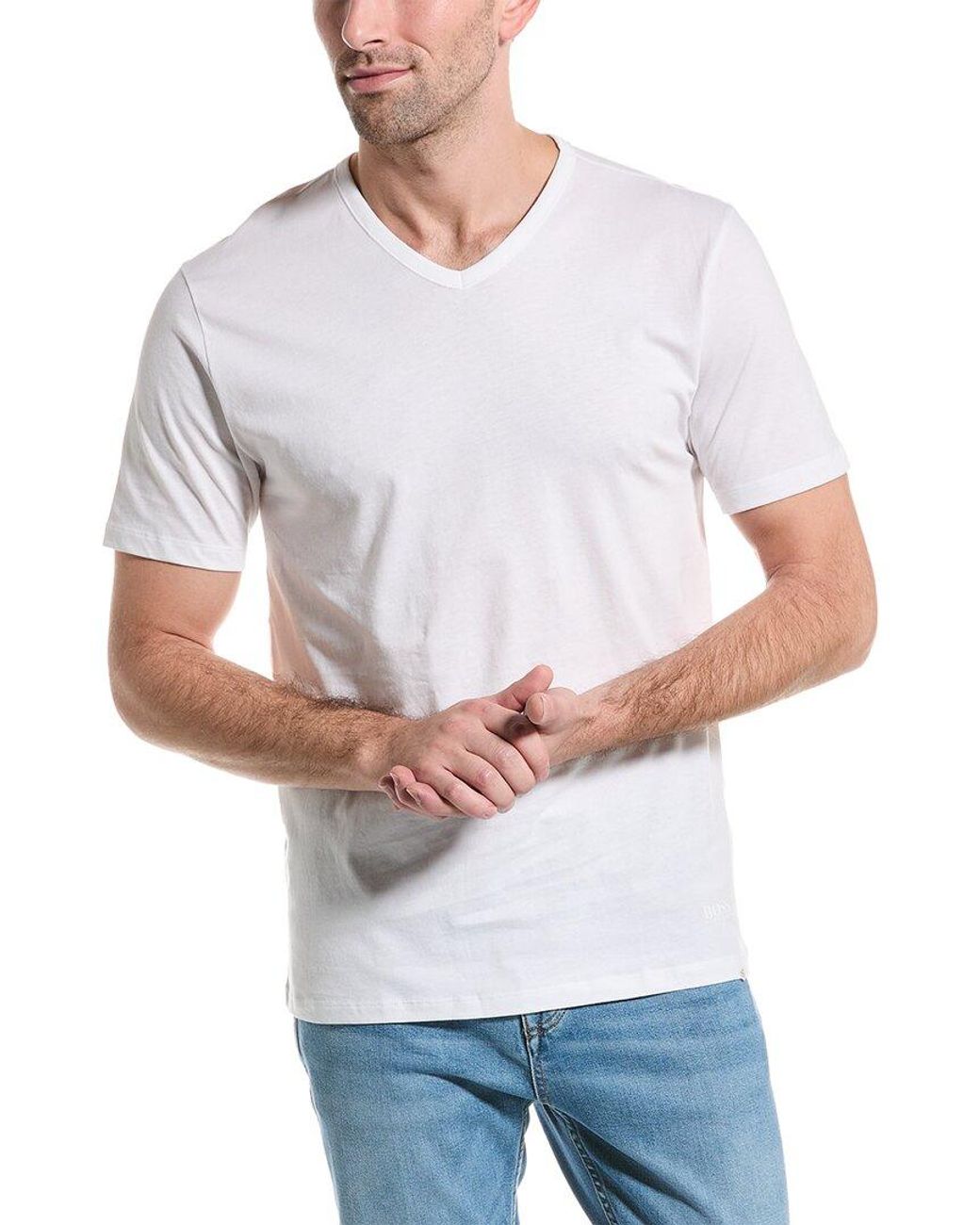 BOSS by HUGO BOSS Set Of 5 Regular Fit V-neck T-shirt in White for Men |  Lyst
