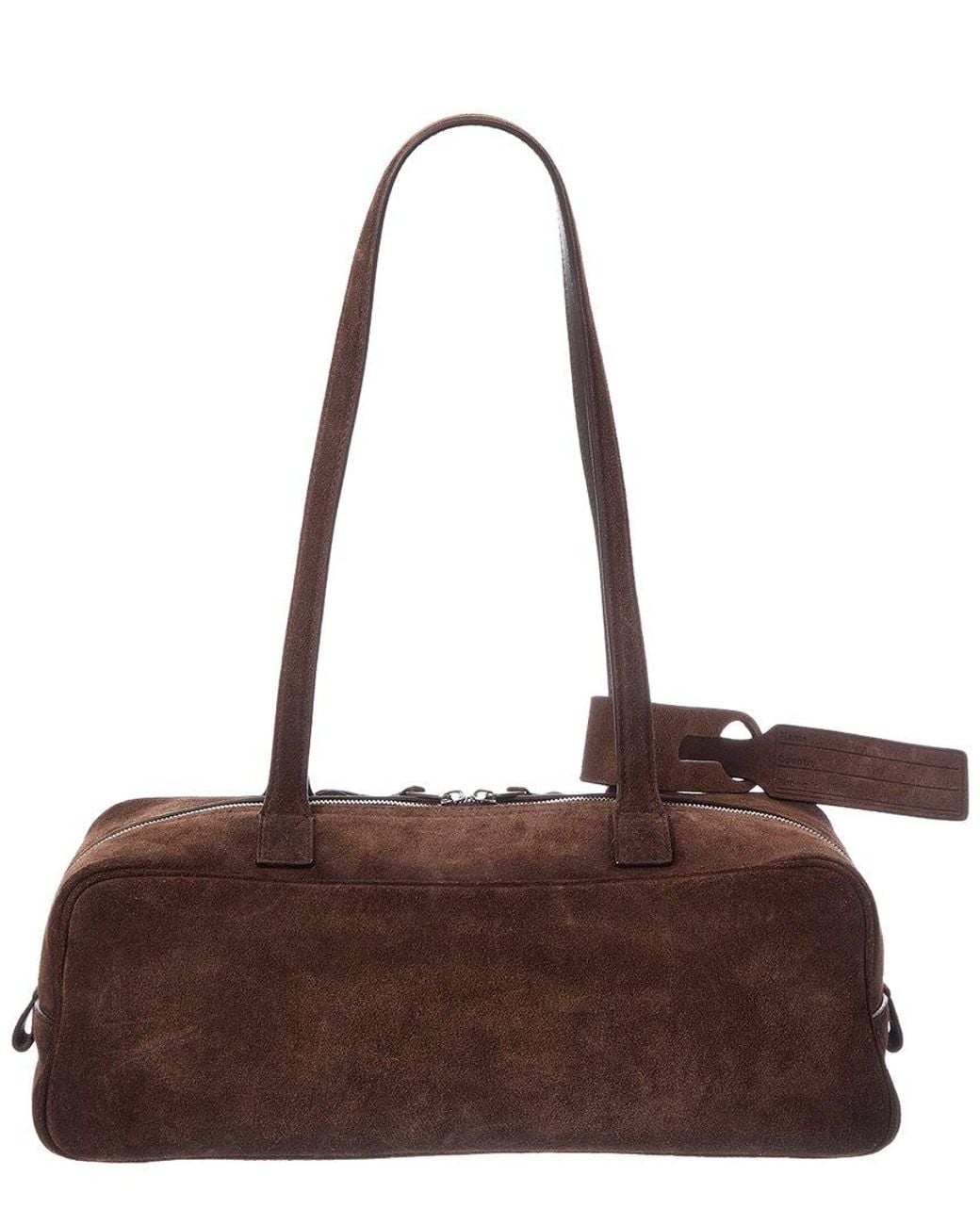 Balenciaga Brown Logo Leather Shoulder Bag
