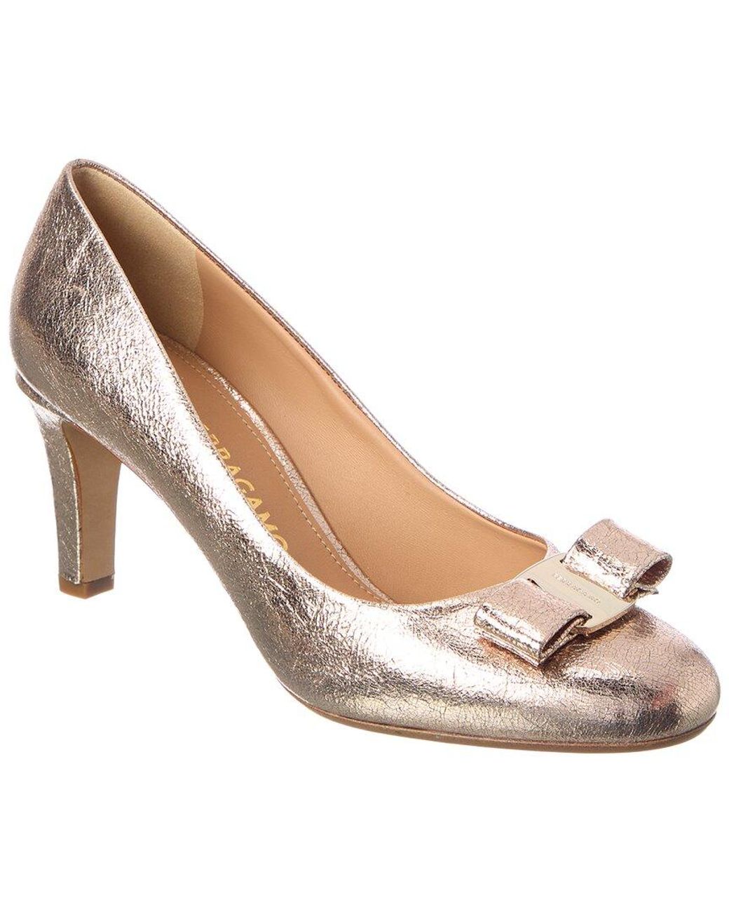 Ferragamo White Vara Bow Leather Pump