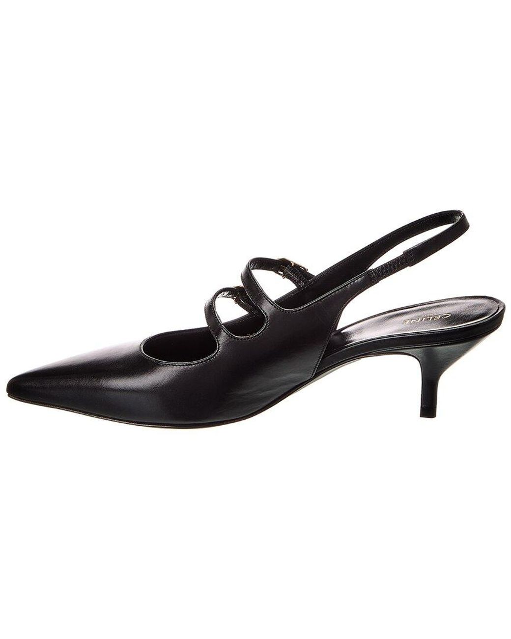 Céline Black Judy Leather Slingback Pump