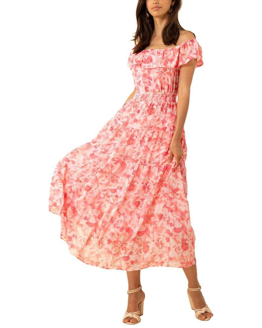 Hale Bob Pink Estelle Maxi Dress