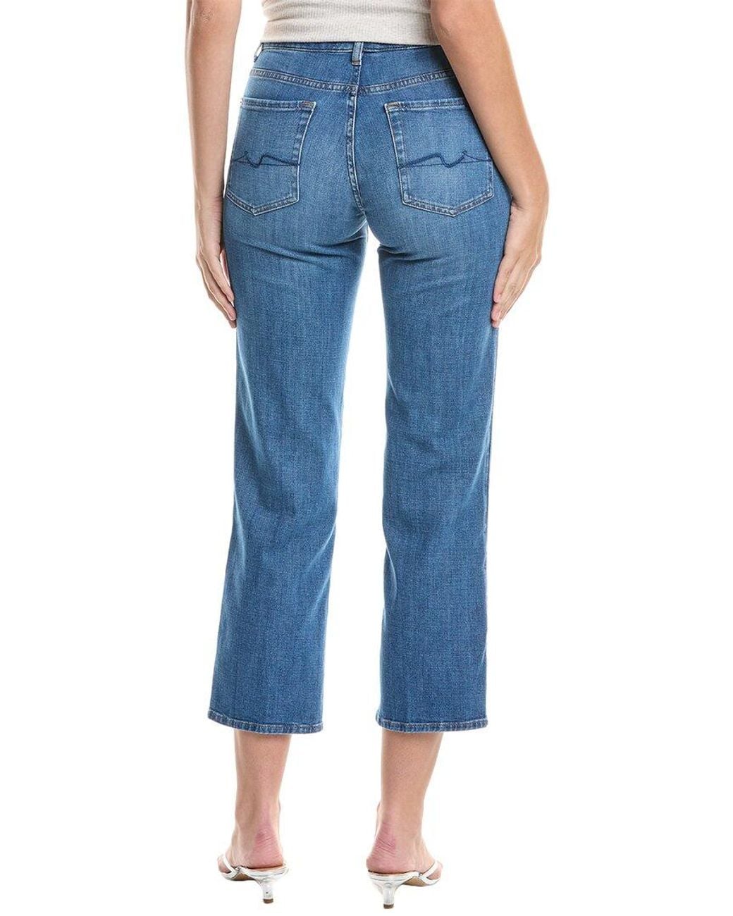 7 For All Mankind Blue Calie Nevada Straight Ankle Jean