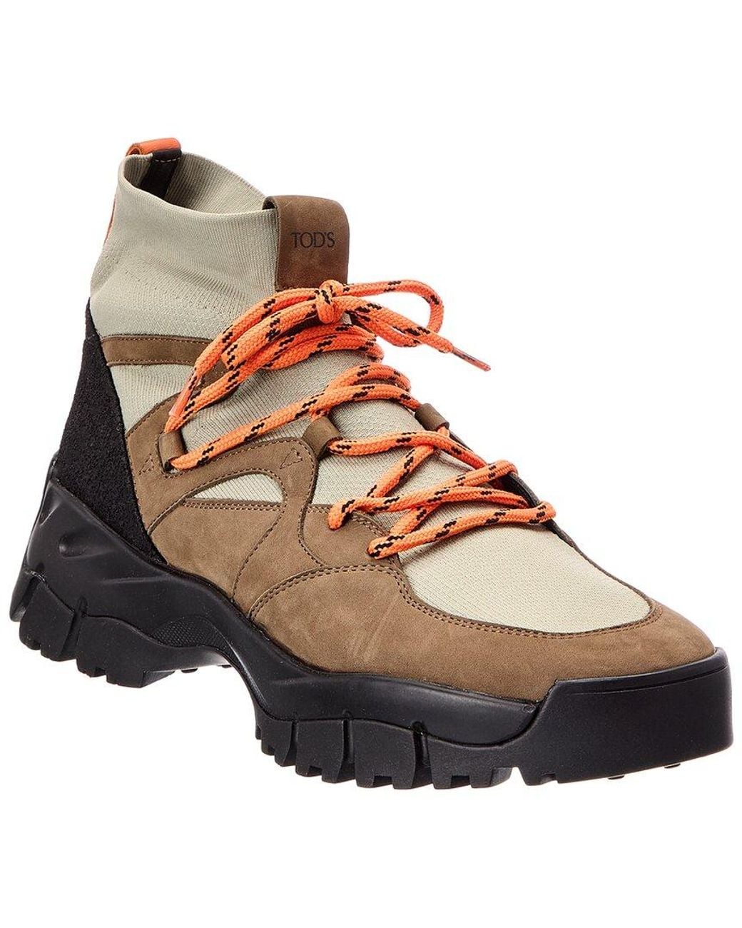 Tod's Brown Knit & Leather Boot for men