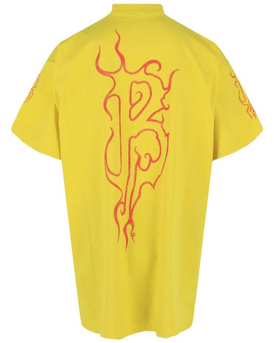 Balenciaga Yellow Oversized Darkwave T-Shirt for men