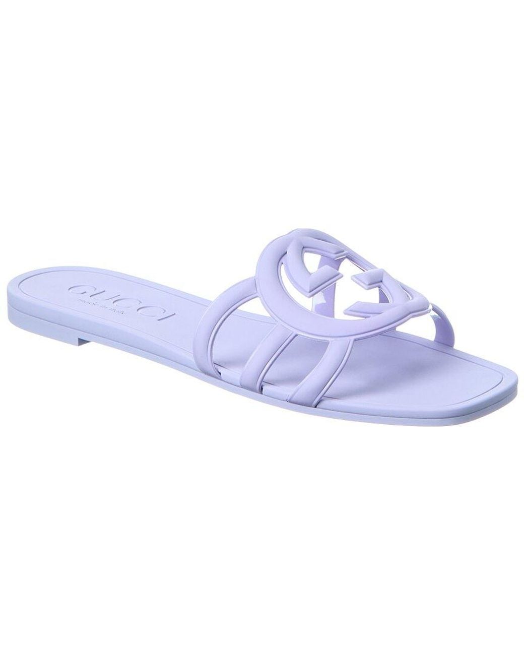 Gucci Blue Interlocking G Leather Sandal
