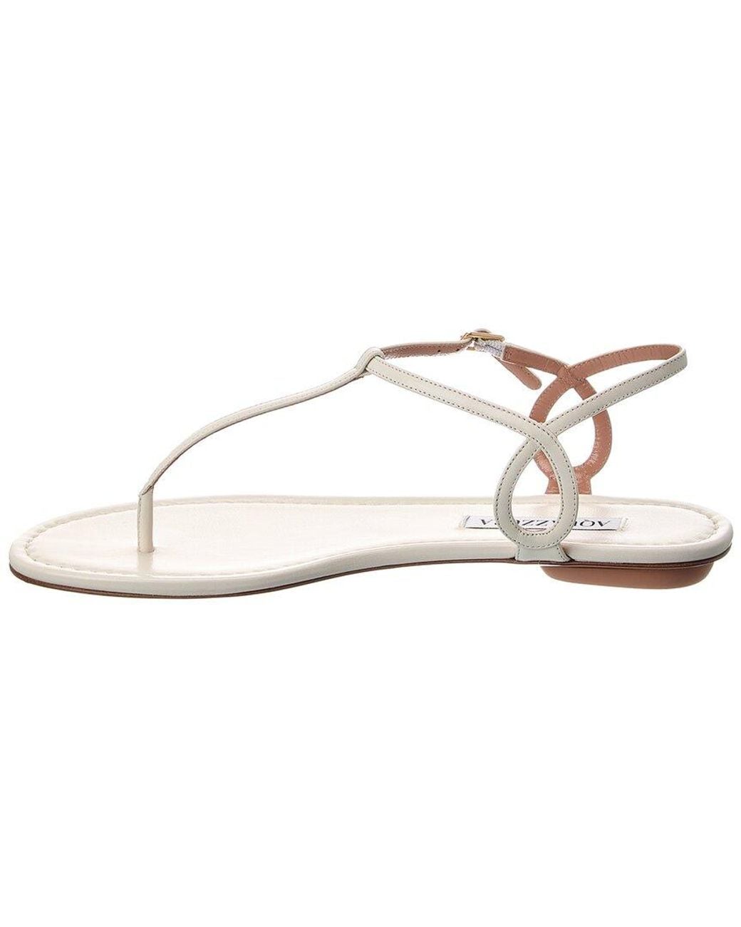 Aquazzura White Almost Bare Leather Sandal