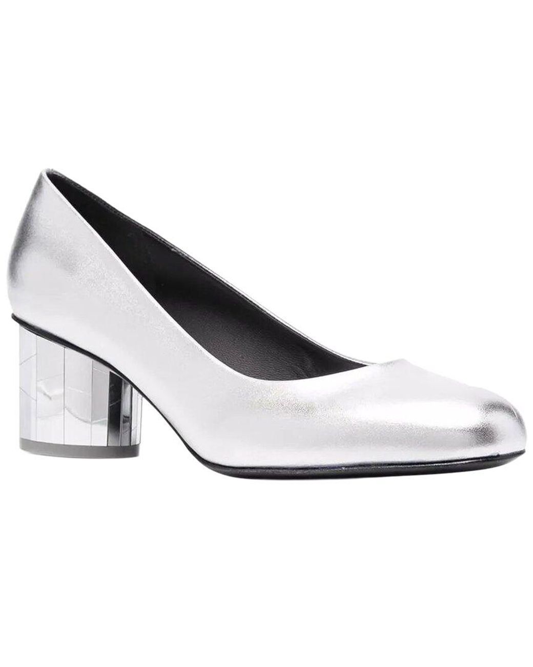 Ferragamo White Farrah Slip-On Leather Pump