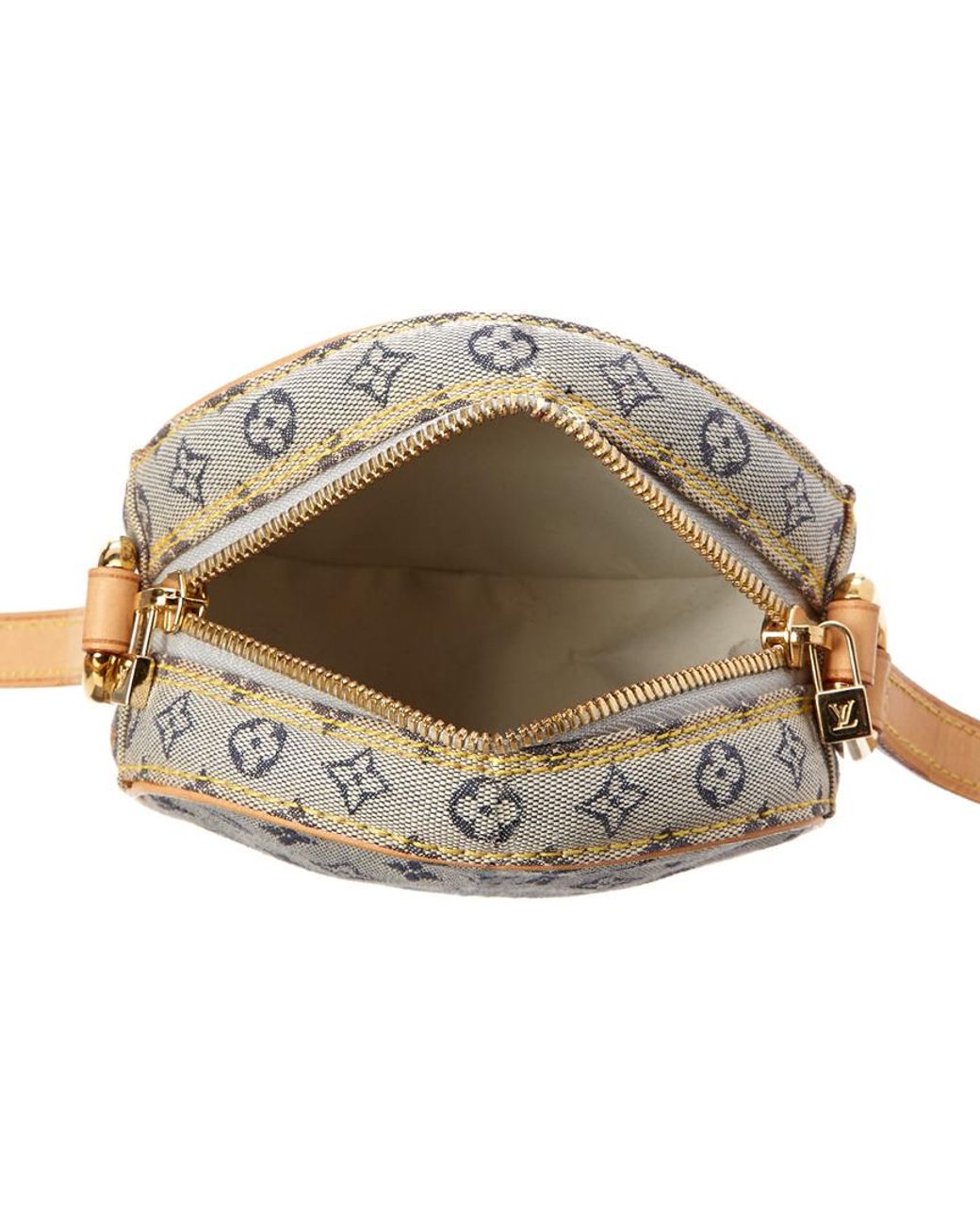 Louis Vuitton Blue Monogram Mini Lin Canvas Jeanne PM Crossbody Bag Cloth  ref.493363 - Joli Closet