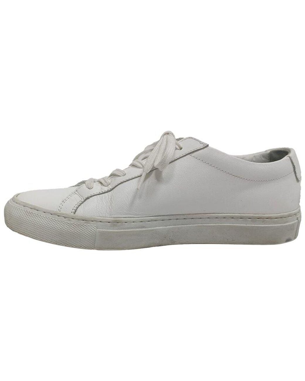 Common Projects Gray Leather Original Achilles Sneaker (Authentic Pre-Loved) for men
