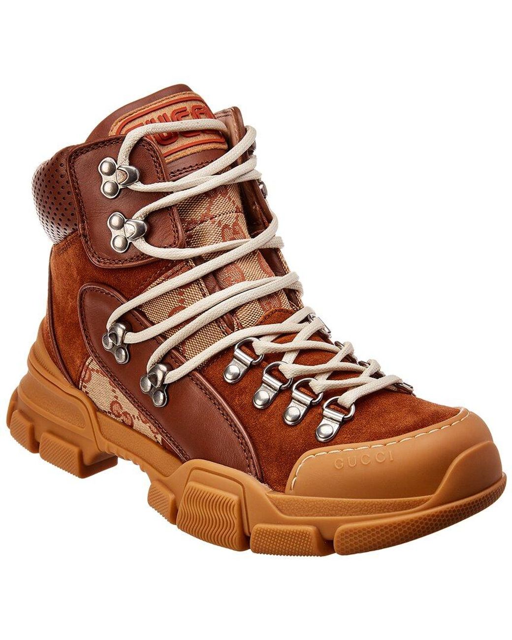 Gucci Flashtrek GG Suede Leather High top Sneaker in Brown Lyst