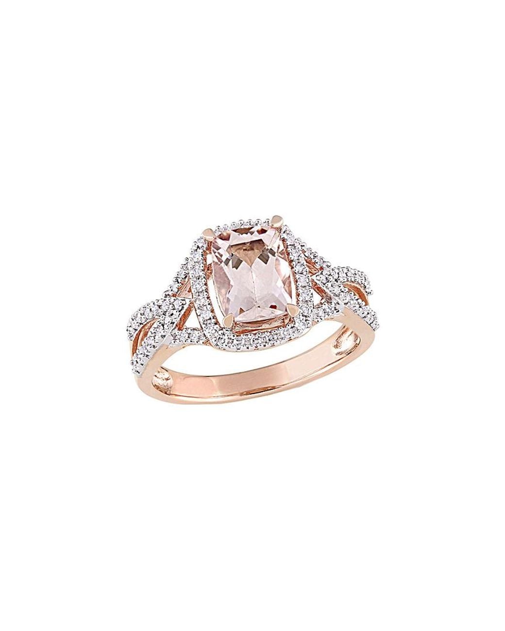 Rina Limor White 10K Rose 1.51 Ct. Tw. Diamond & Morganite Ring